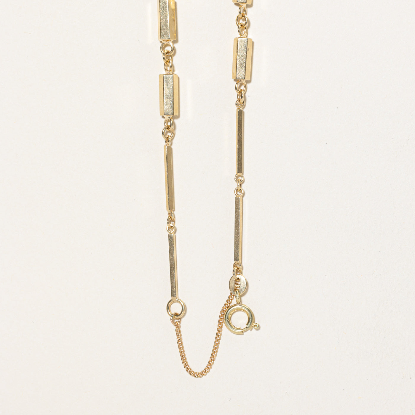 14K Yellow Gold Bar Link Chain | 33"
