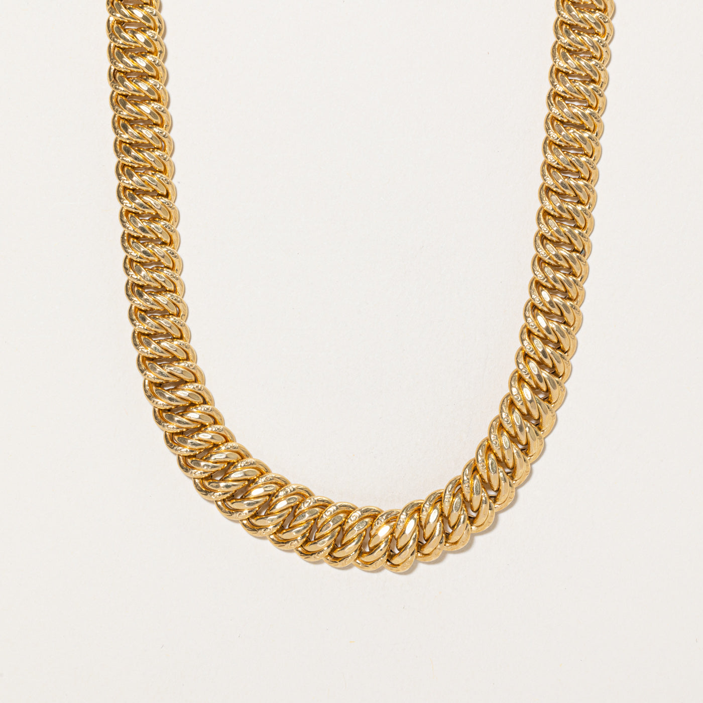 Italian 18K Yellow Gold Panther Link Chain | 17"