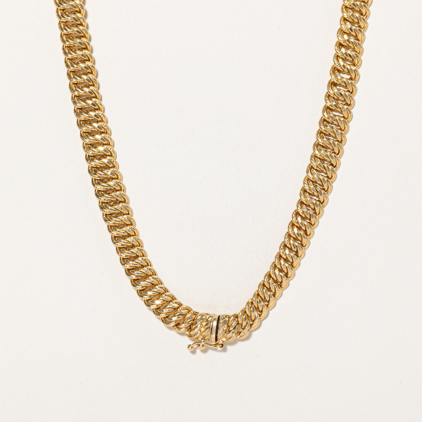 Italian 18K Yellow Gold Panther Link Chain | 17"