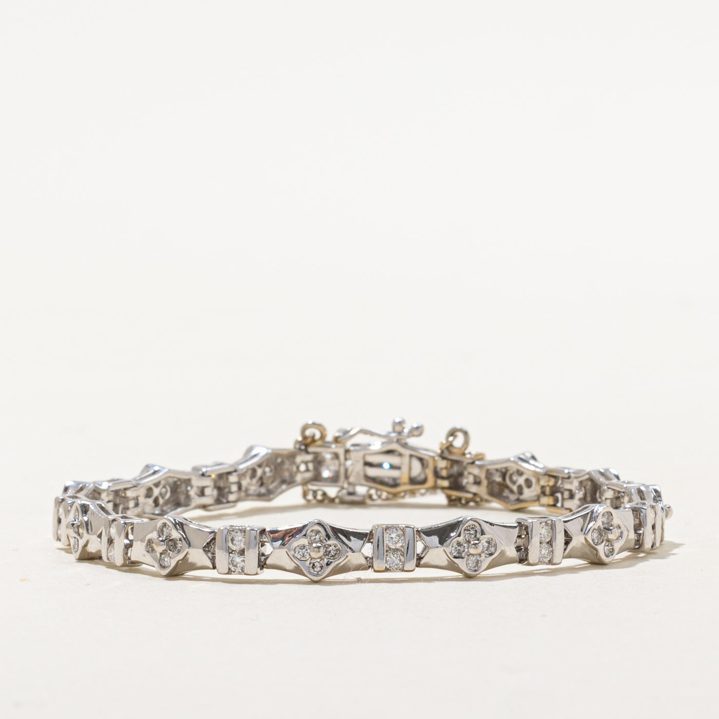 18k Diamond Cluster Tennis Bracelet | 1.56ctw | 7.25"
