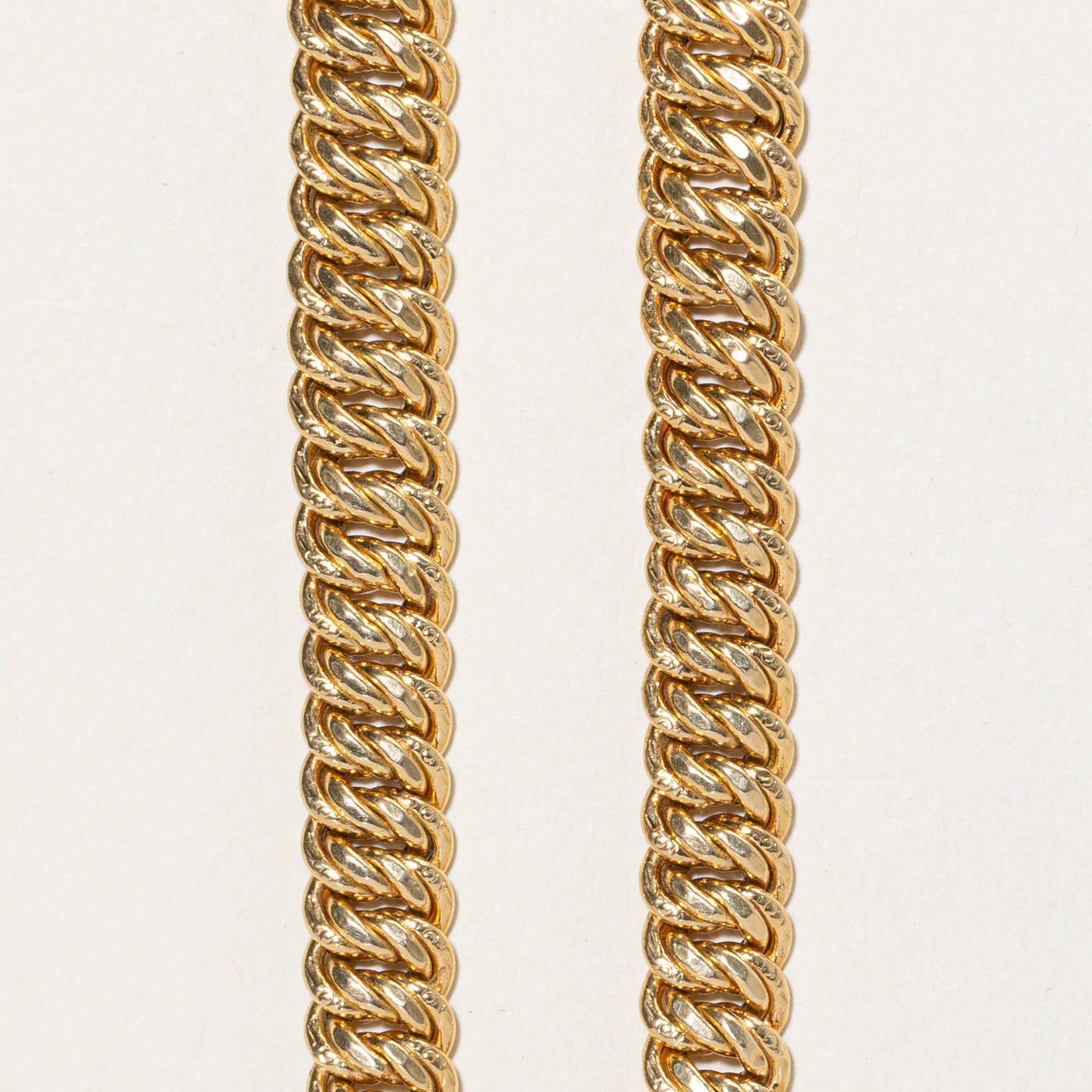 Italian 18K Yellow Gold Panther Link Chain | 17"