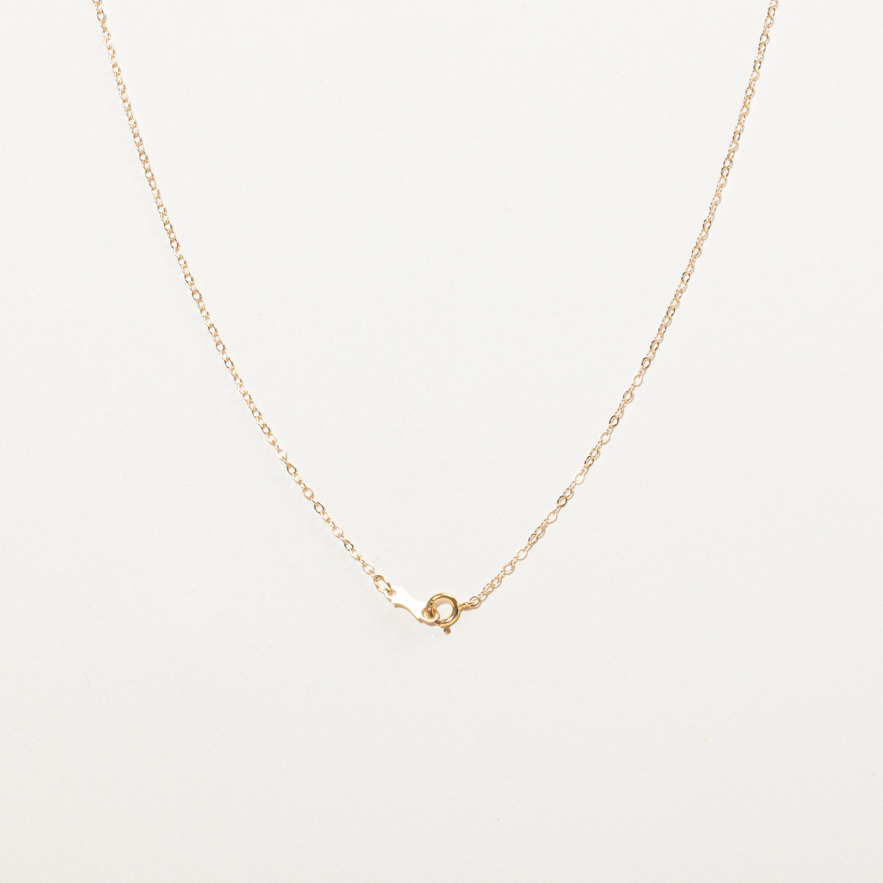 Yellow Gold Belcher Set Diamond Pendant Necklace | 0.13ct | 18"