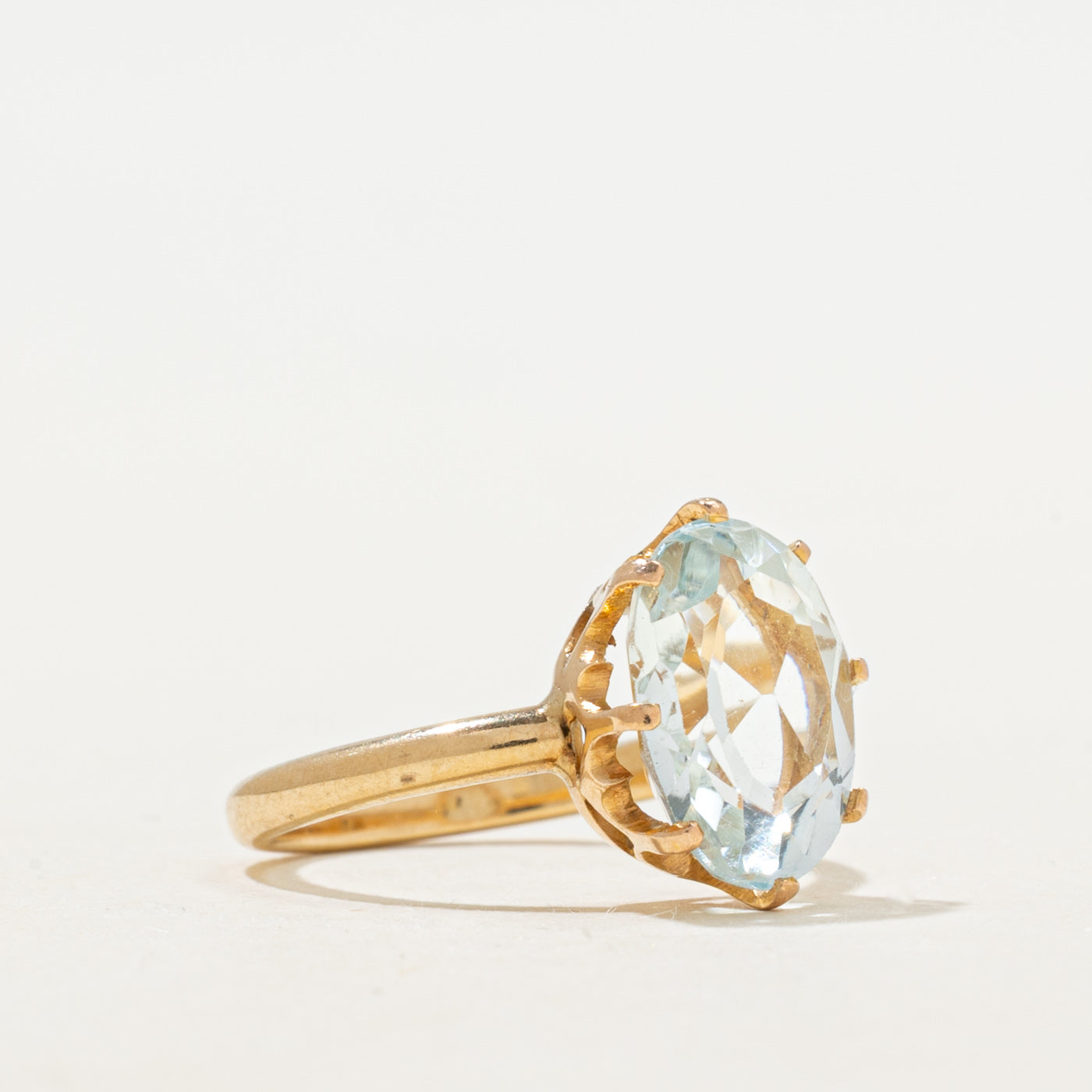 Oval Cut Aquamarine Ring | 2.06ct | SZ 4
