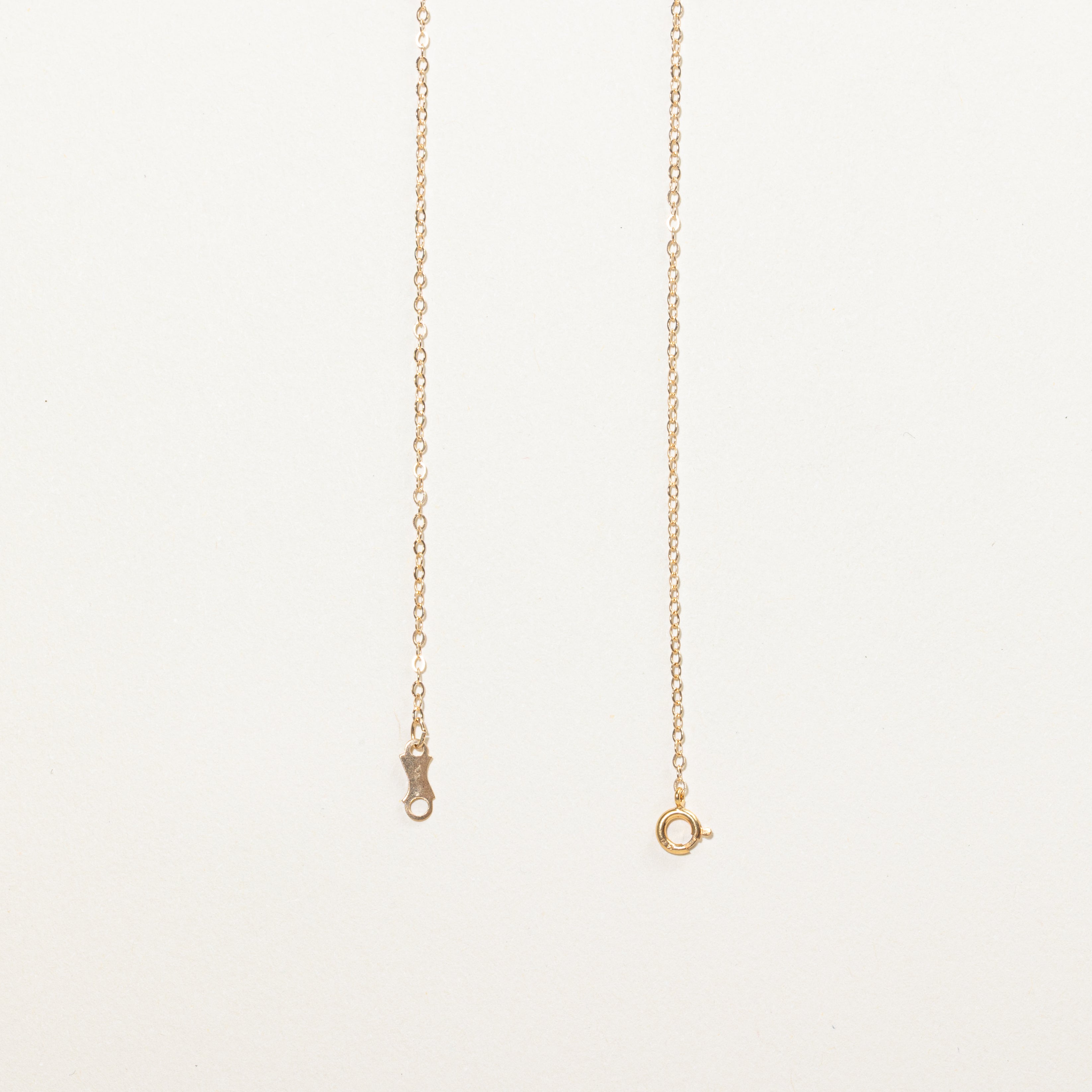 Yellow Gold Belcher Set Diamond Pendant Necklace | 0.13ct | 18"