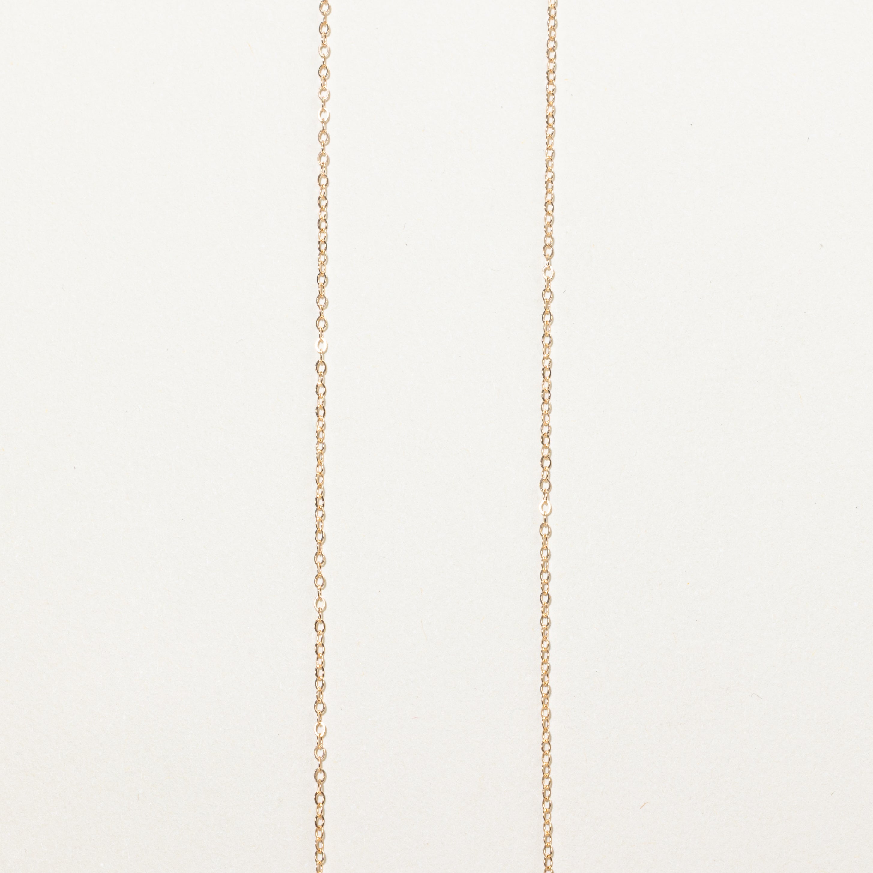 Yellow Gold Belcher Set Diamond Pendant Necklace | 0.13ct | 18"