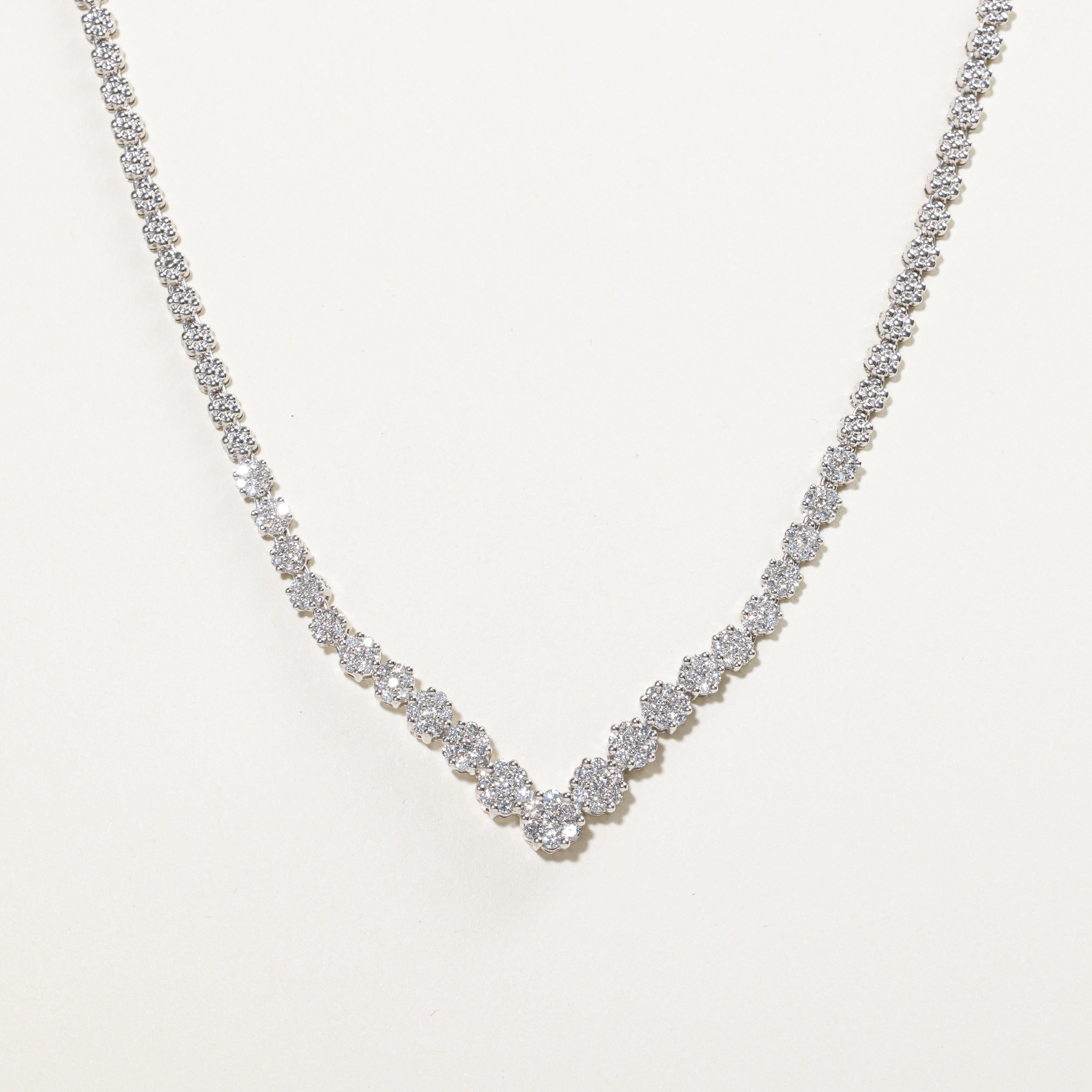 White Gold Illusion Set Diamond Encrusted Necklace | 1.70ct | 16"