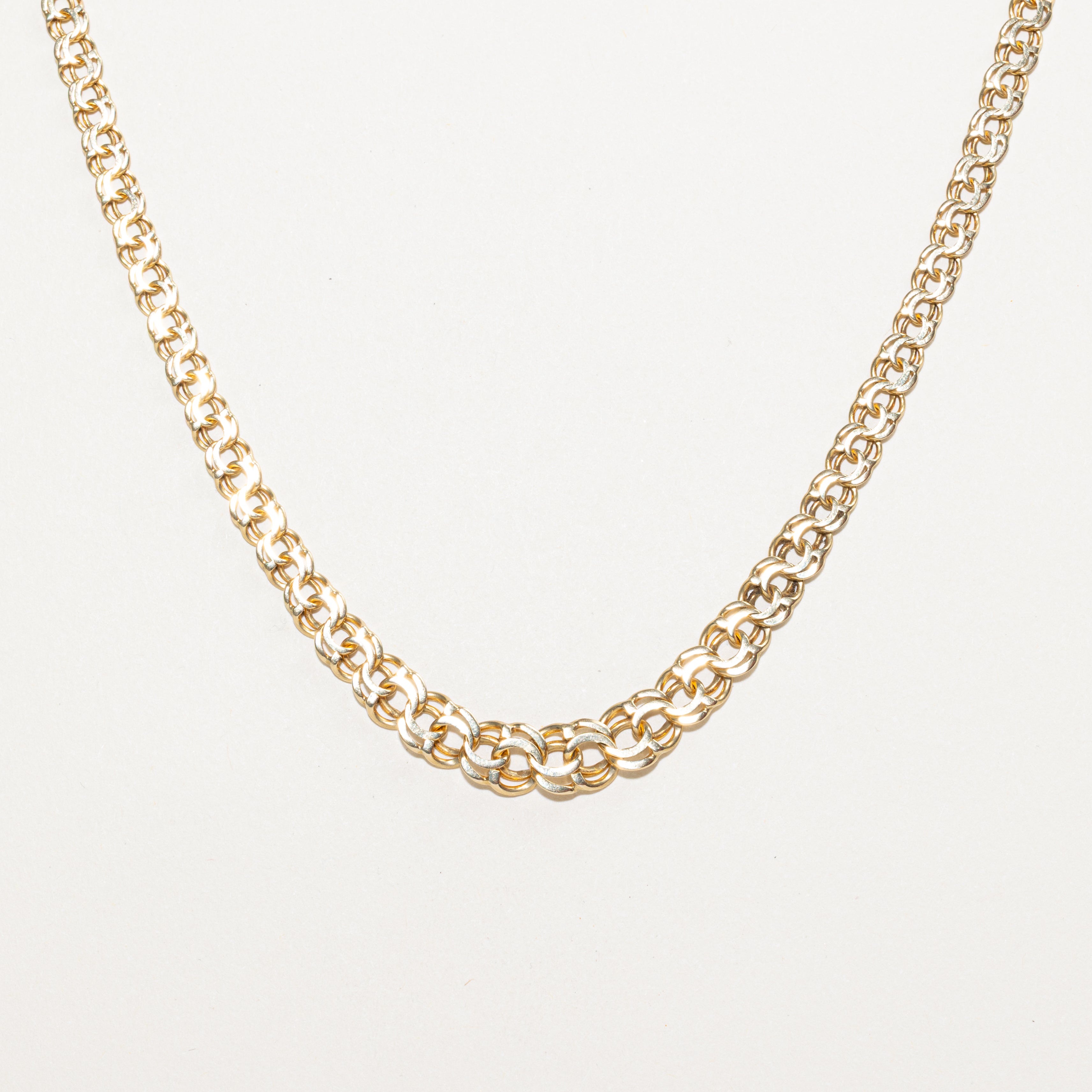 14k Yellow Gold Graduated Modified Bismarck Chain | 18"