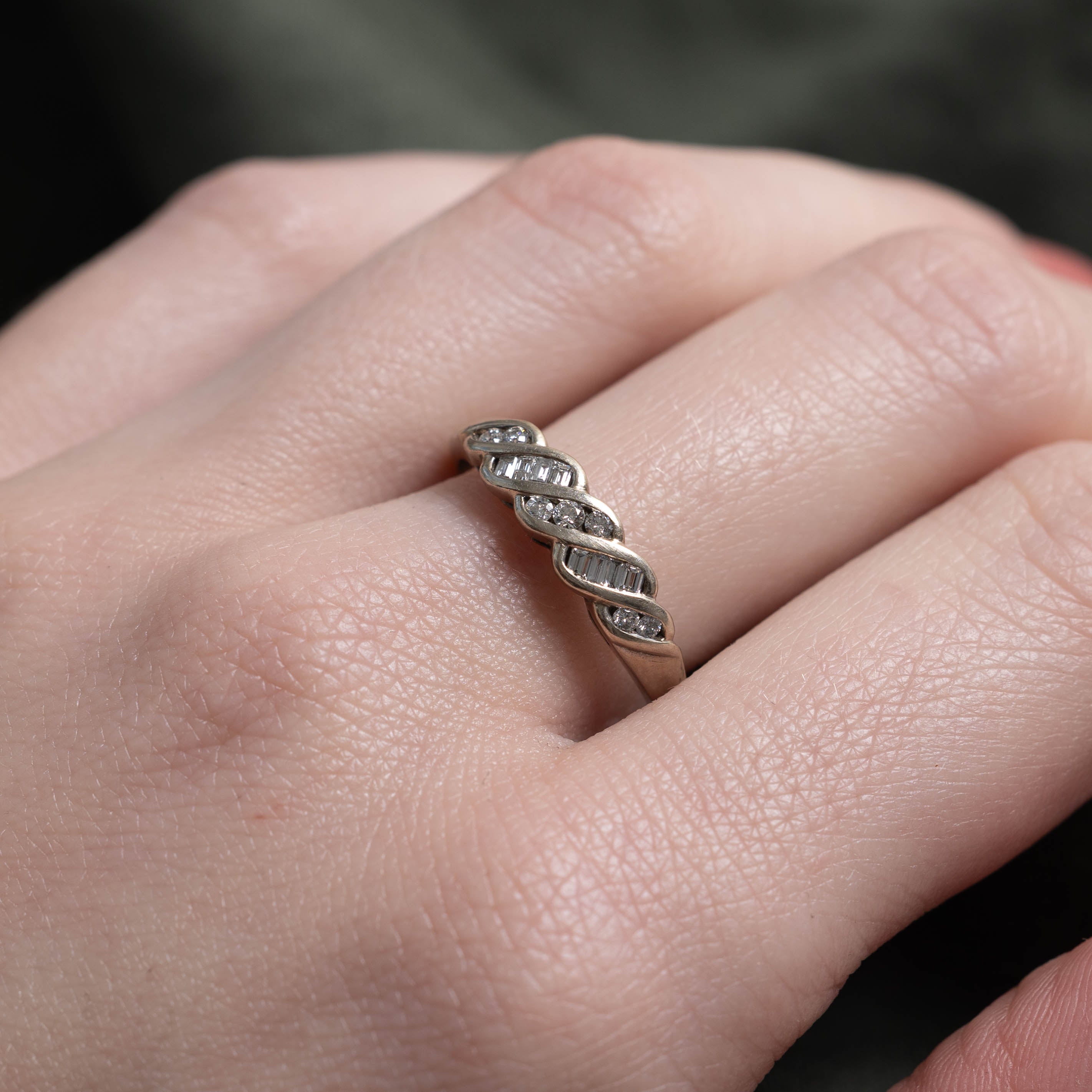 10k Diagonal Channel Set Diamond Ring | SZ 7.75