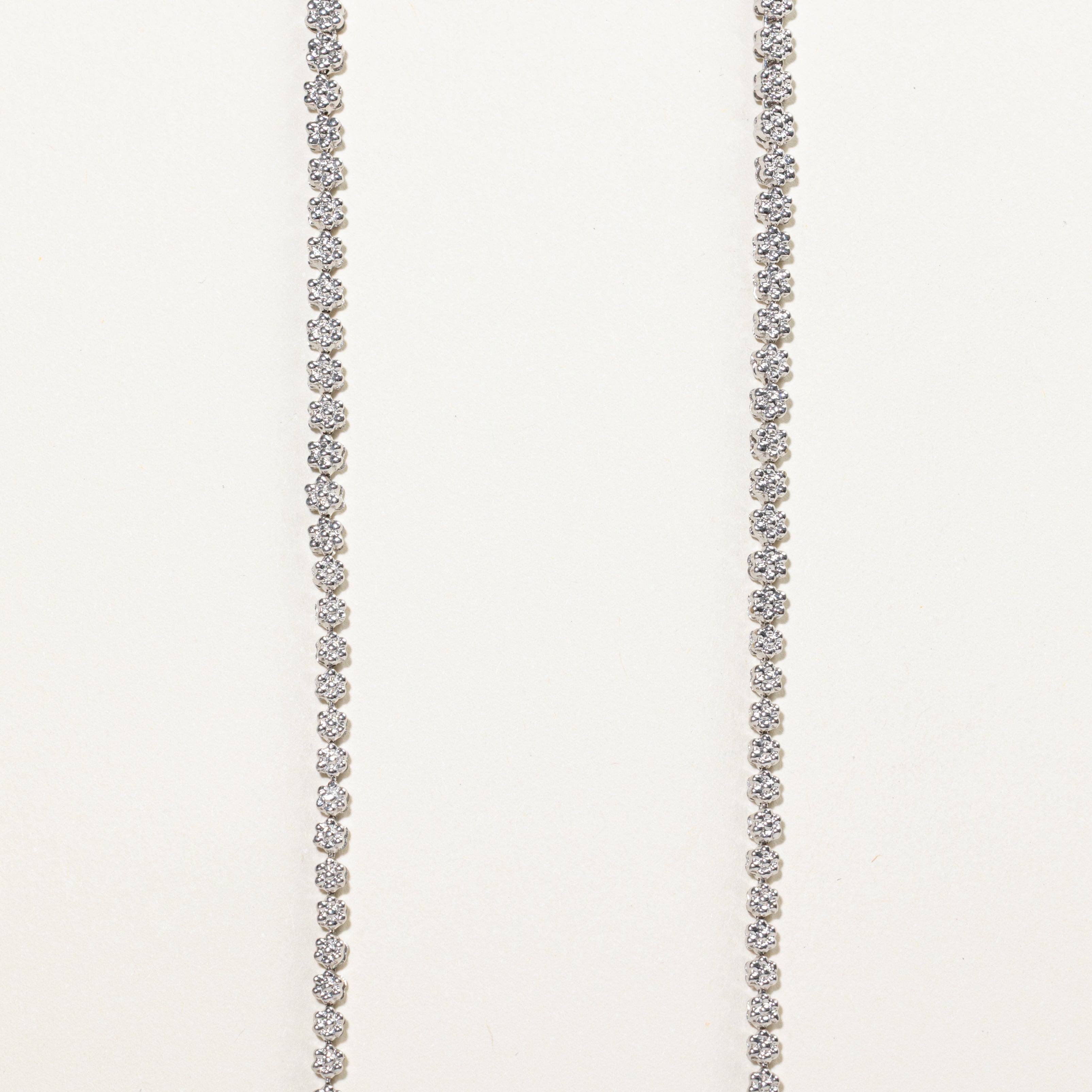 White Gold Illusion Set Diamond Encrusted Necklace | 1.70ct | 16"