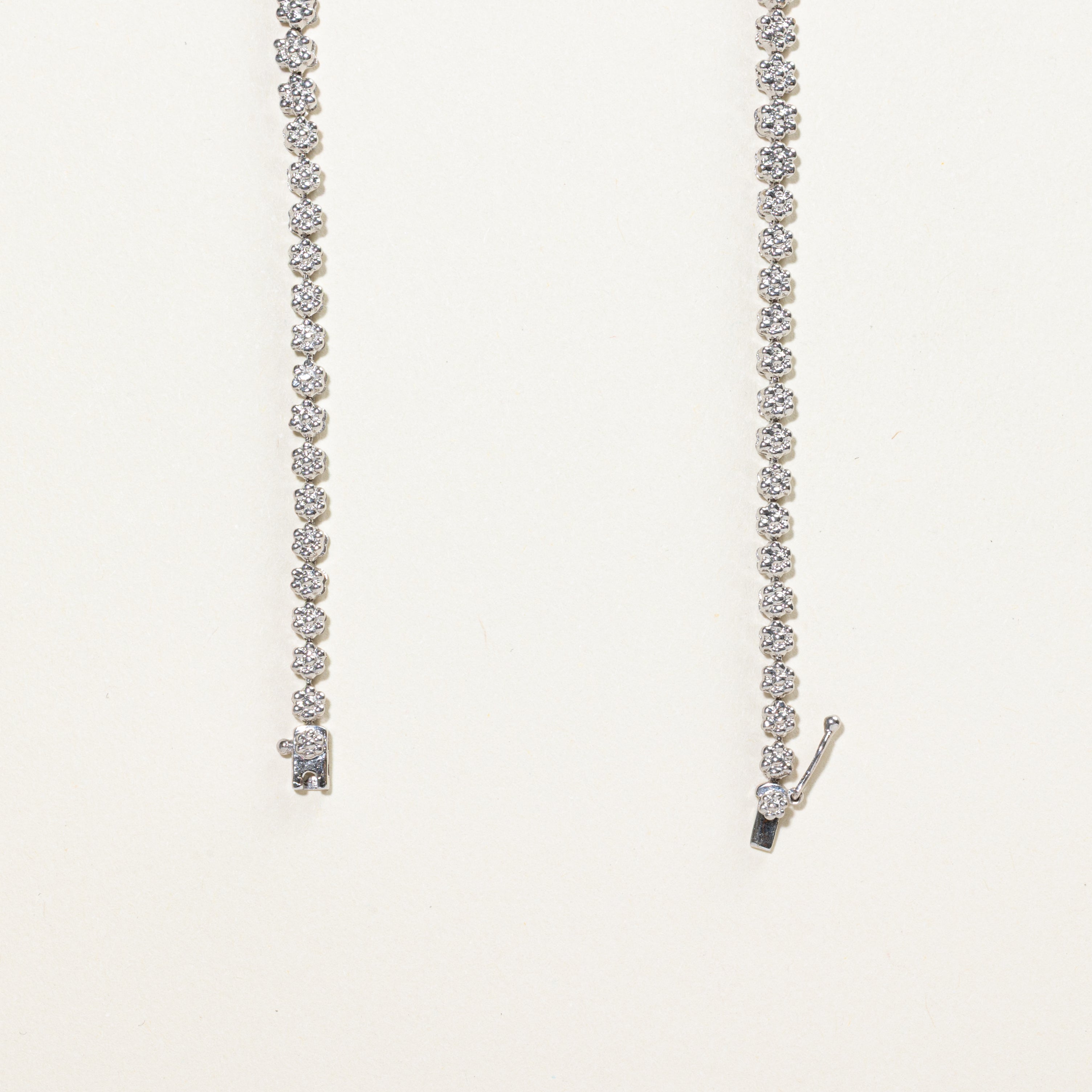 White Gold Illusion Set Diamond Encrusted Necklace | 1.70ct | 16"