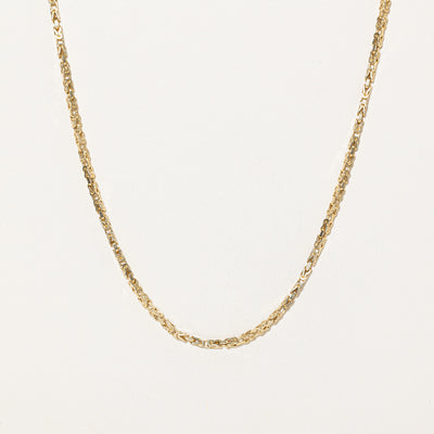 10K Yellow Gold Thin Byzantine Chain | 20