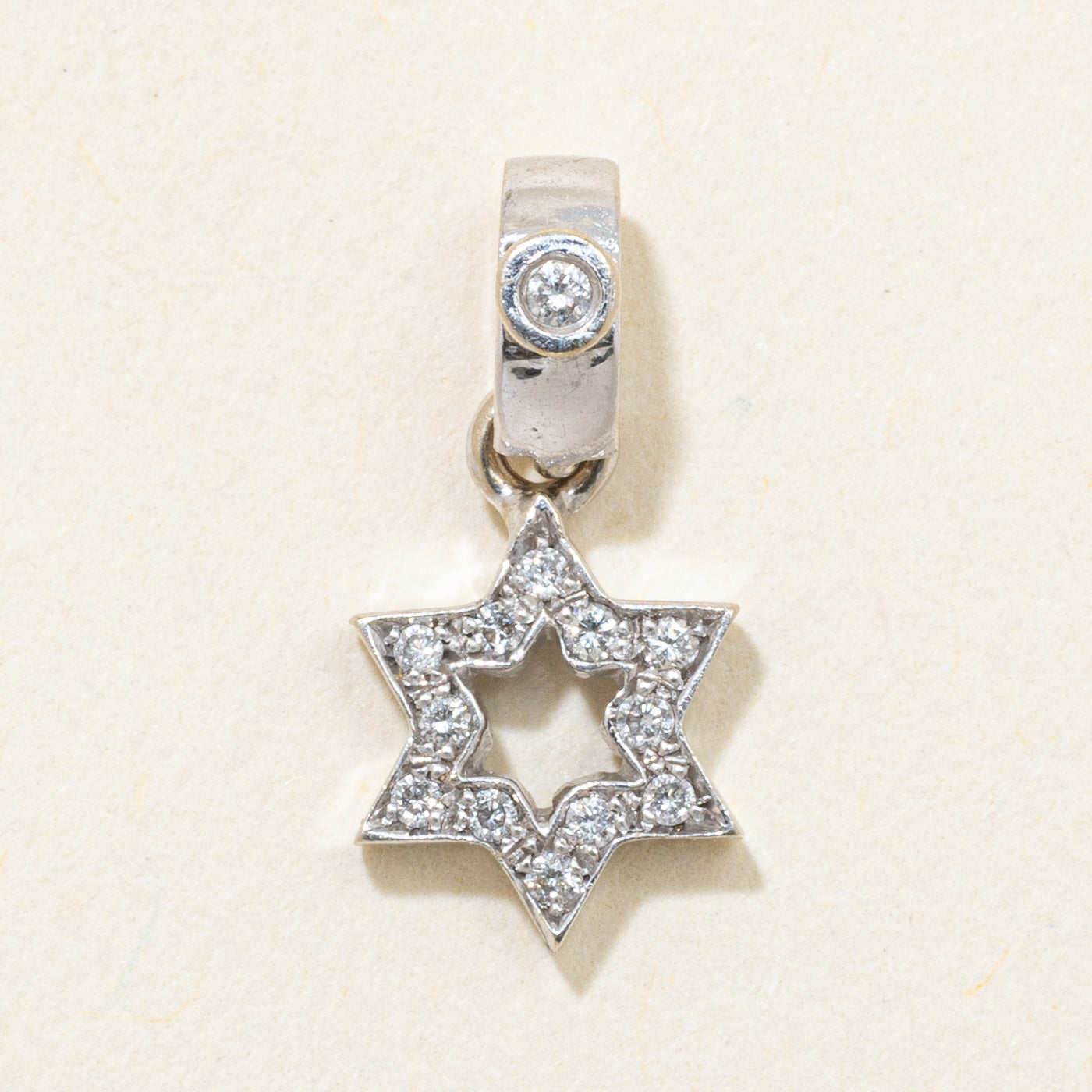 8k White Gold Diamond Star of David Pendant