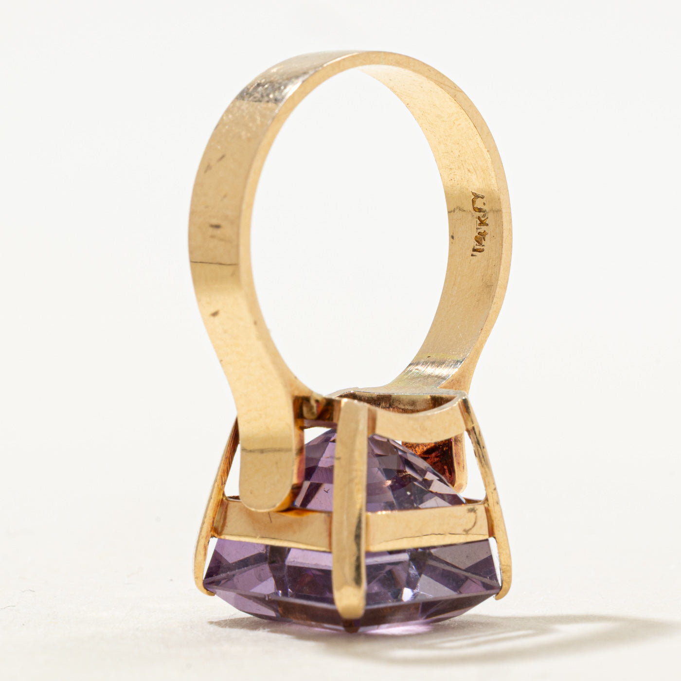 Basket Set Synthetic Purple Sapphire Cocktail Ring | 15.00ct | SZ 8