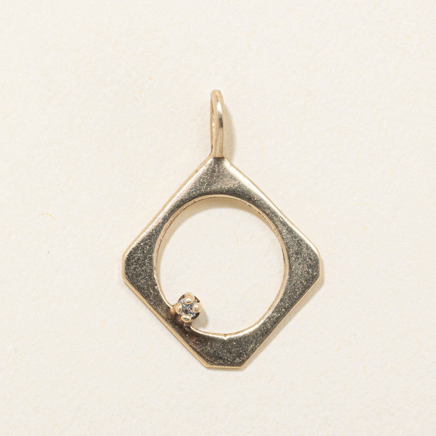 10k Diamond Soft Square Pendant