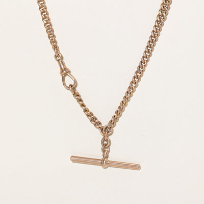 9K Rose Gold Curb Link Watch Chain | 12.5
