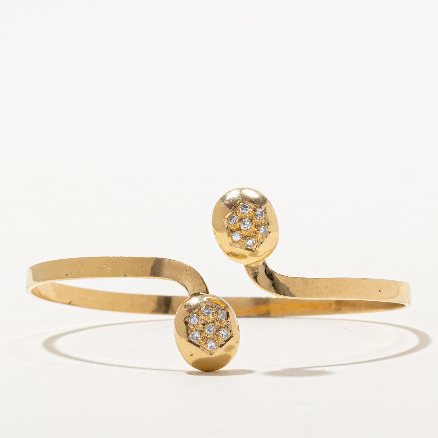 Diamond Cluster Bypass Bangle | 0.21ctw | 7"