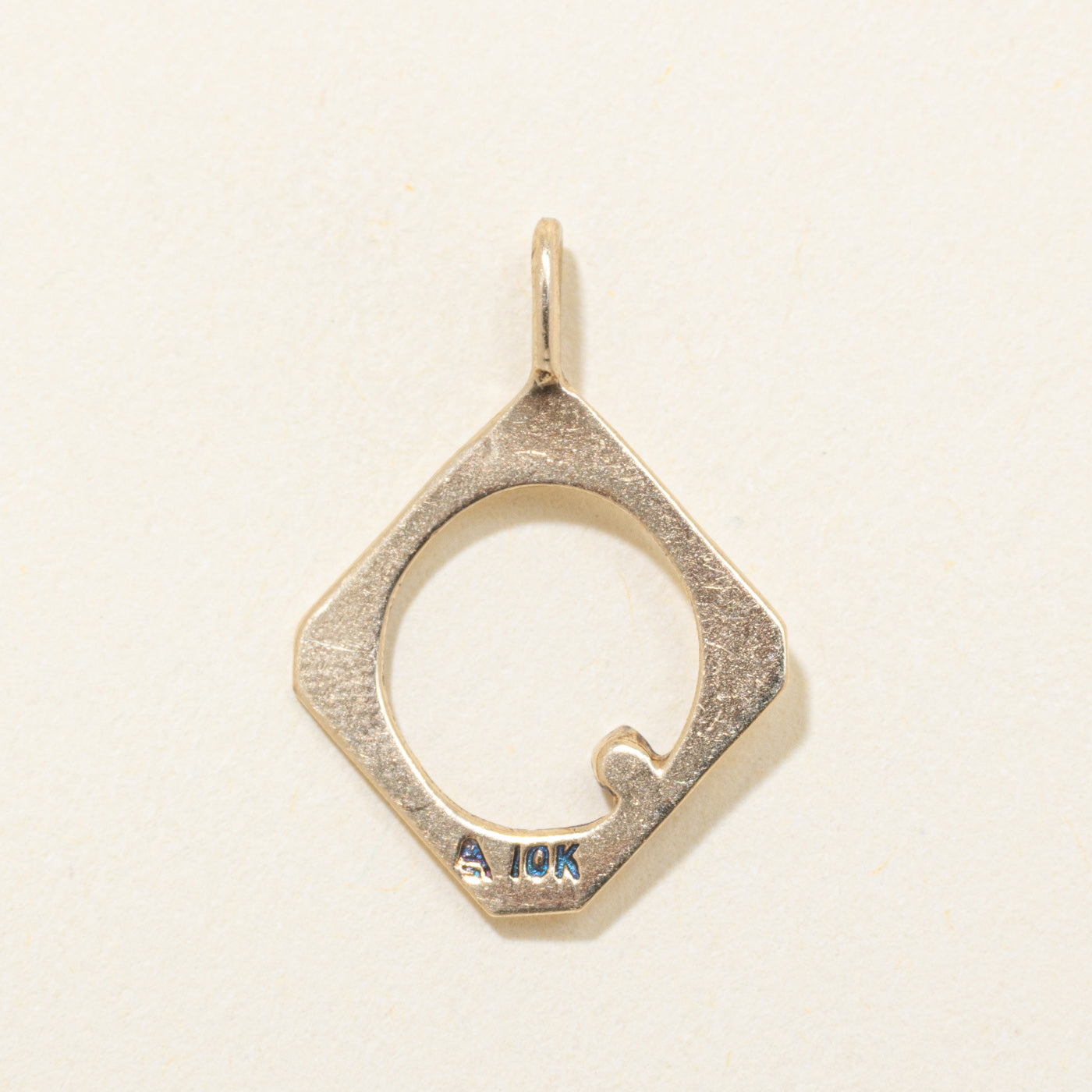10k Diamond Soft Square Pendant