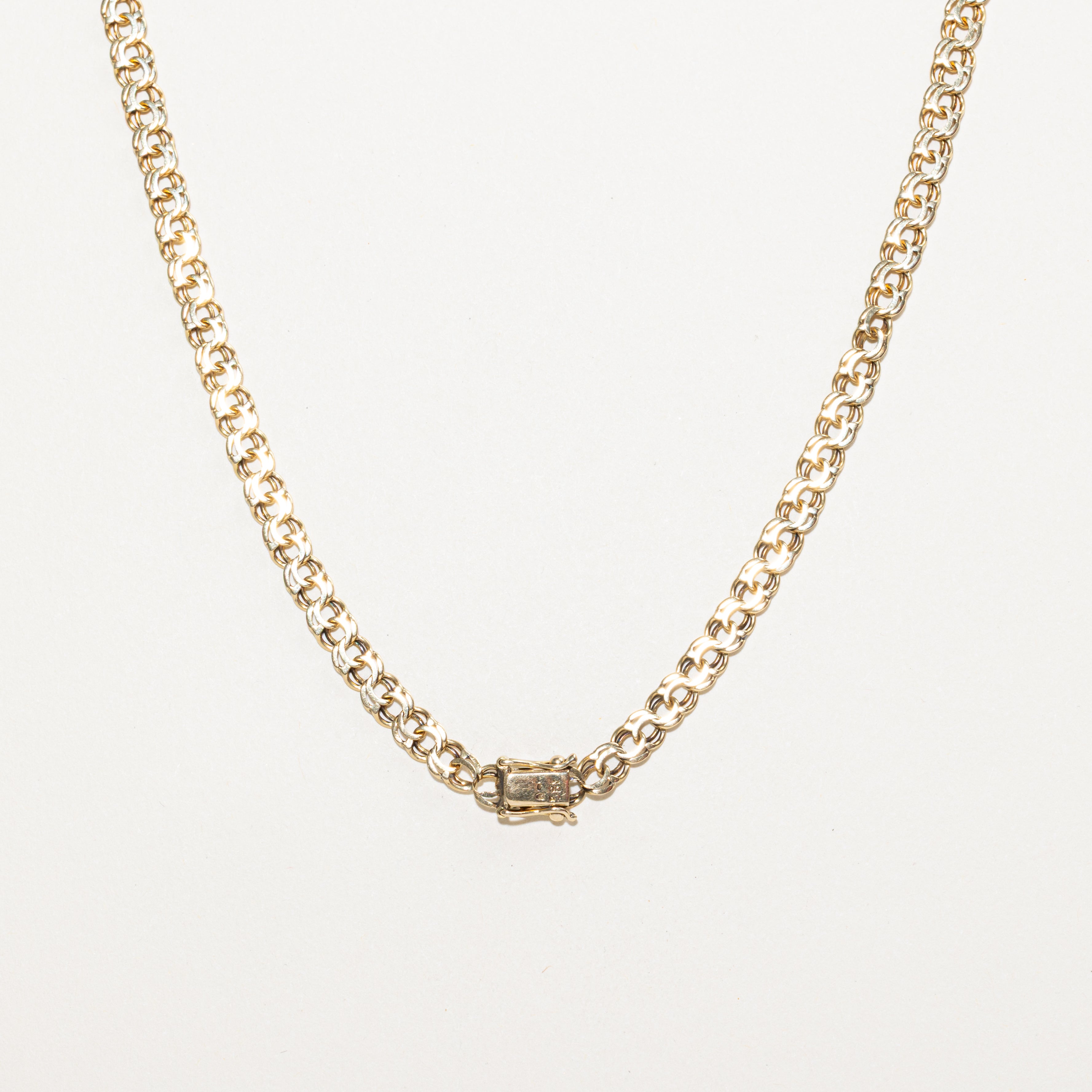 14k Yellow Gold Graduated Modified Bismarck Chain | 18"