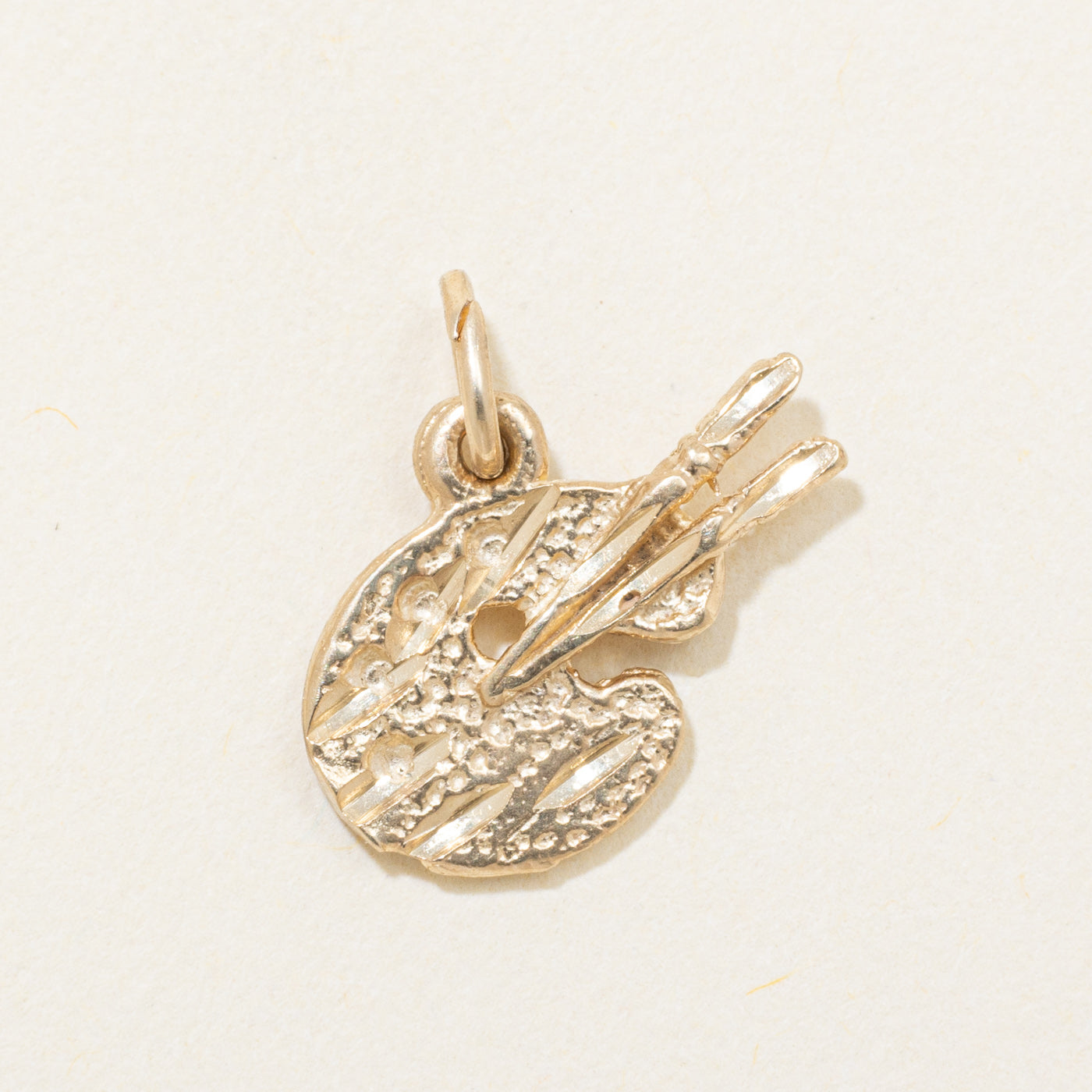 10k Yellow Gold Paint Palette & Brushes Charm