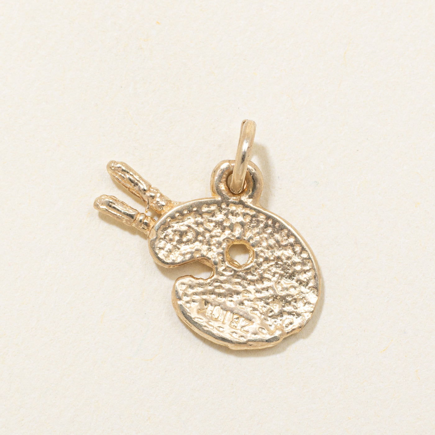 10k Yellow Gold Paint Palette & Brushes Charm