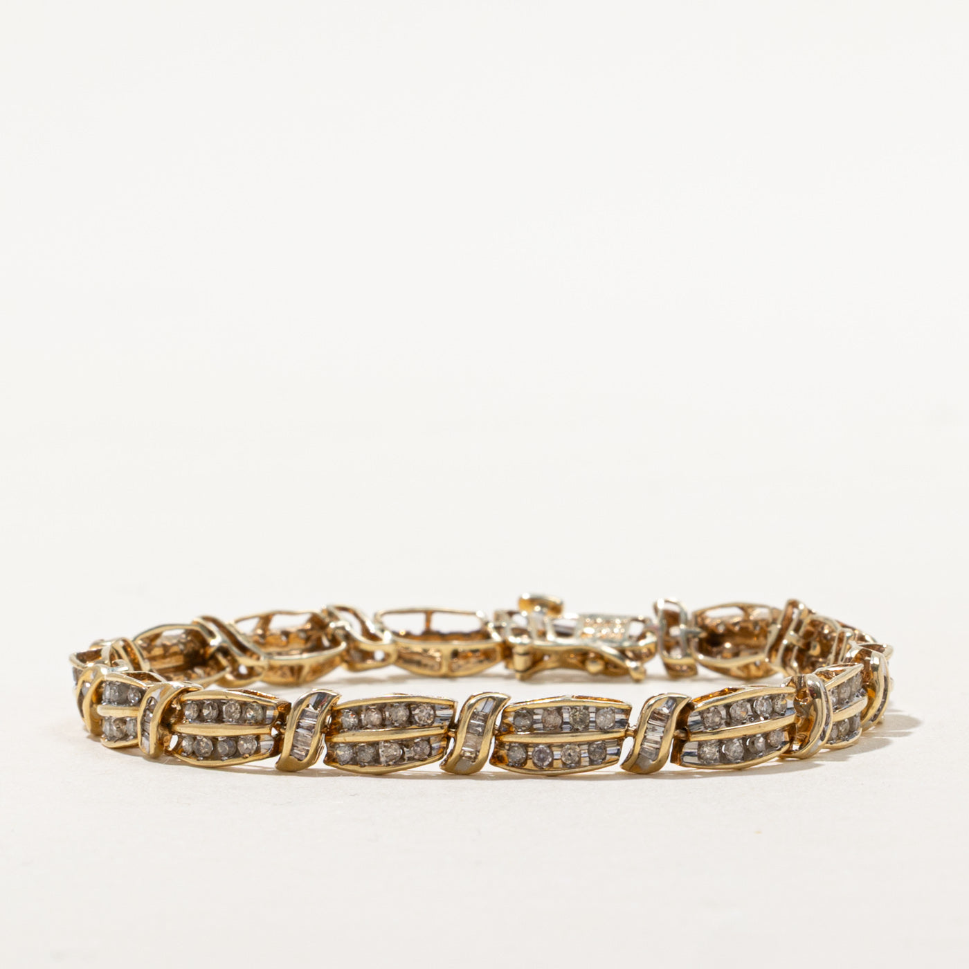 Multi Row Channel Set Diamond Tennis Bracelet | 1.45ctw | 7"