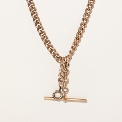 10K Rose Gold Curb Link Watch Chain | 16.5