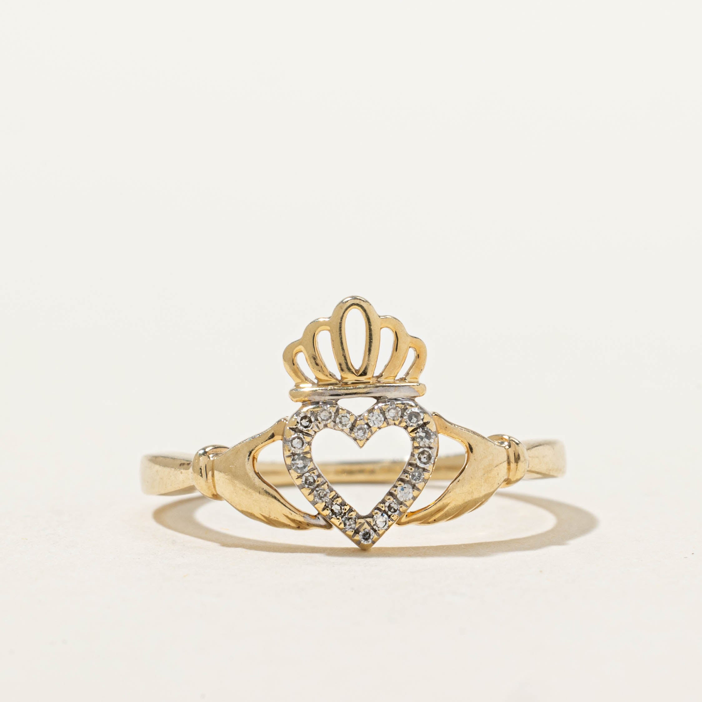 10k Diamond Claddagh Ring | SZ 5.75