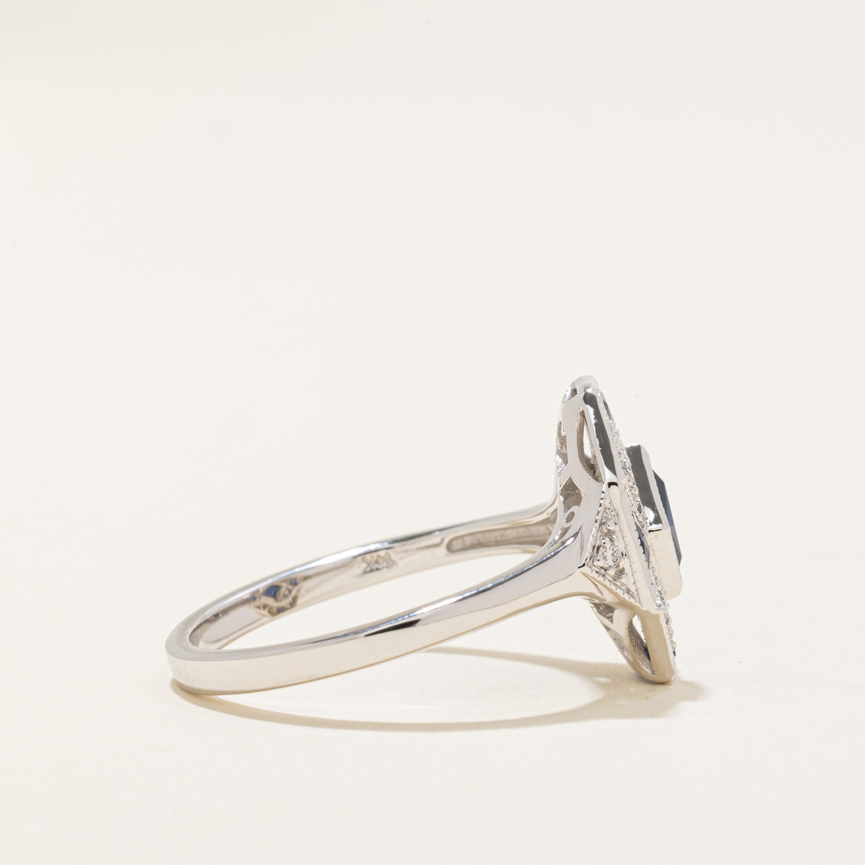 '100 Ways' Art Deco Inspired Diamond and Sapphire Ring | SZ 6.75