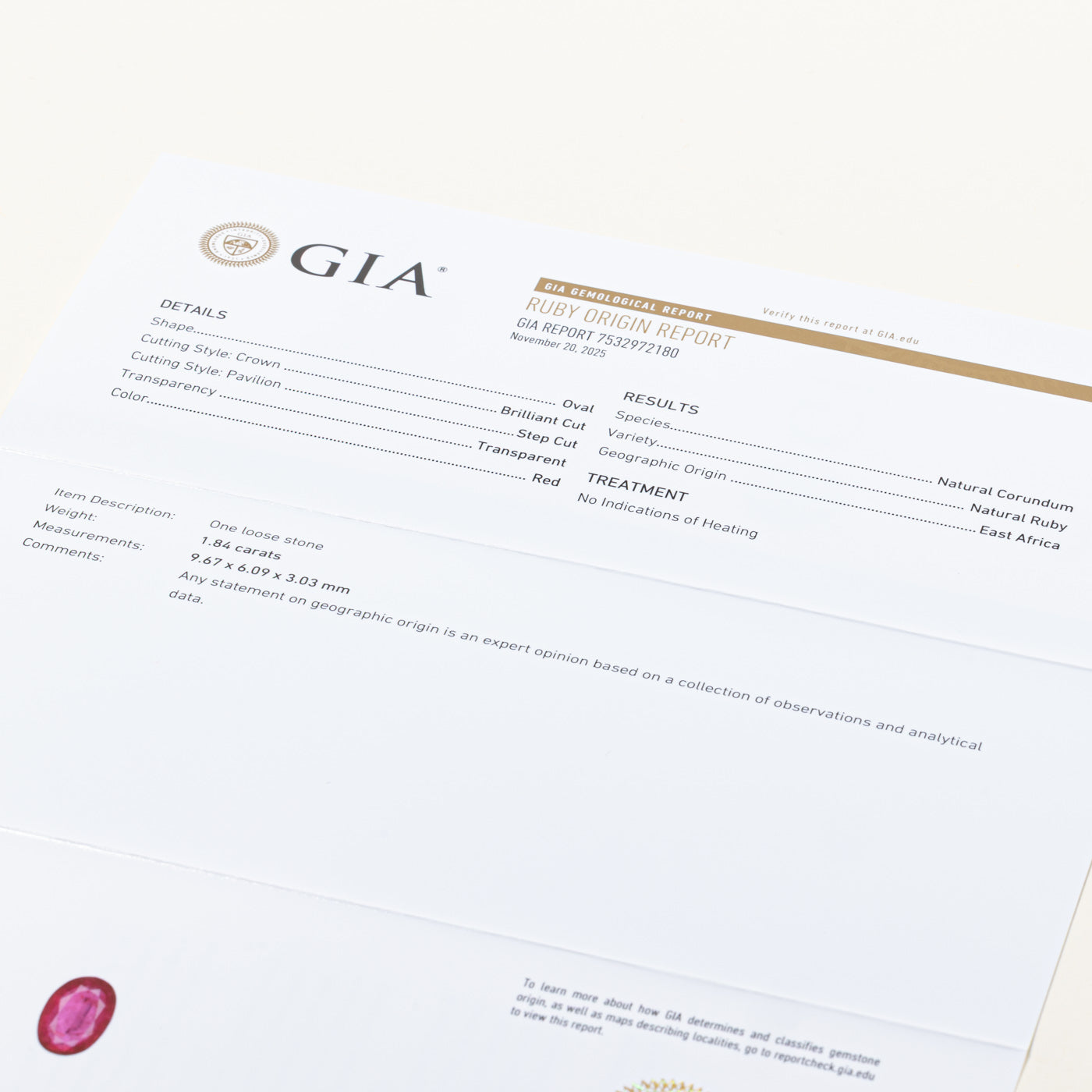 GIA Unheated Ruby & Diamond Ring | GIA 1.84ct, 1.47ctw | SZ 6.75
