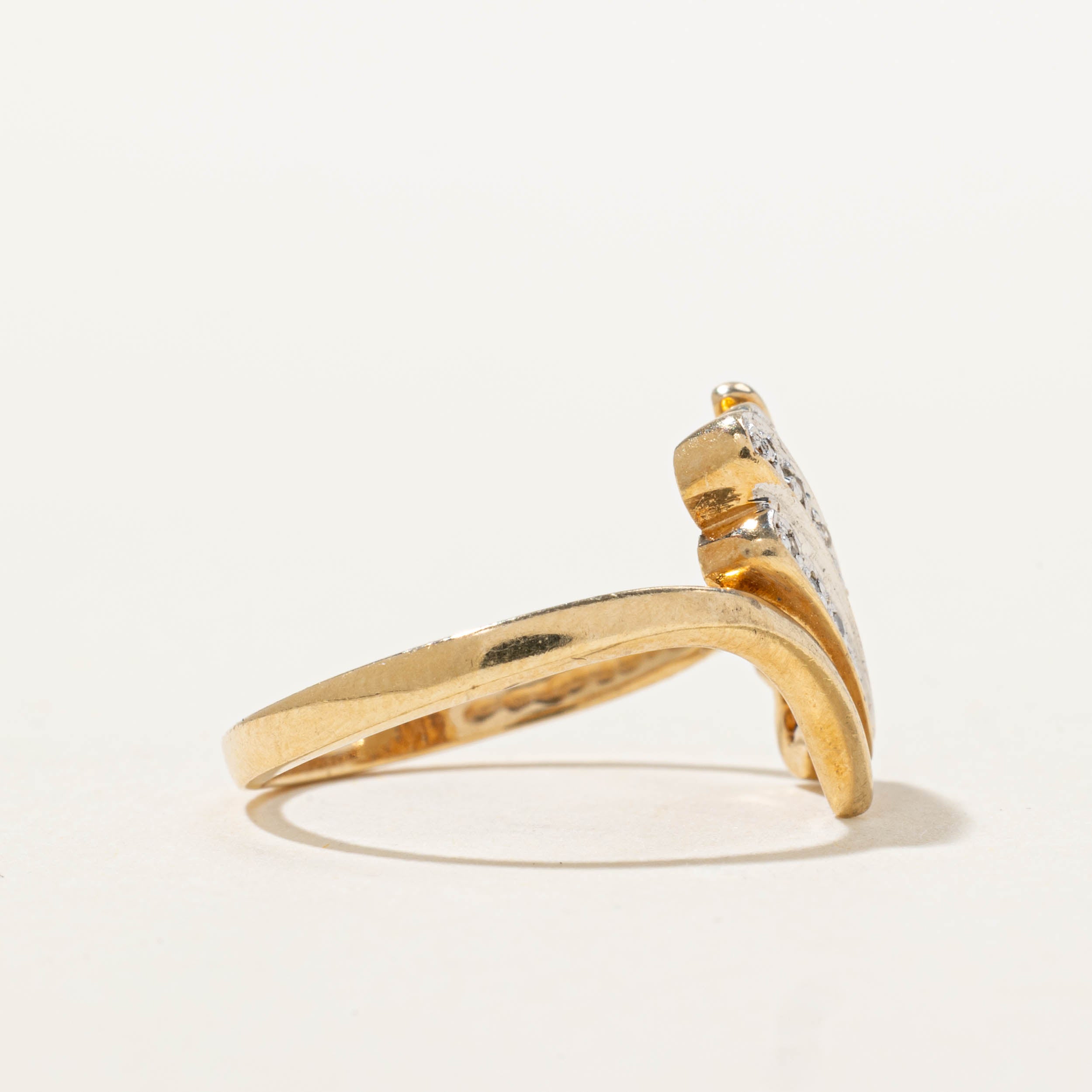 10k Diamond Multi Diagonal Row Bypass Ring | SZ 6