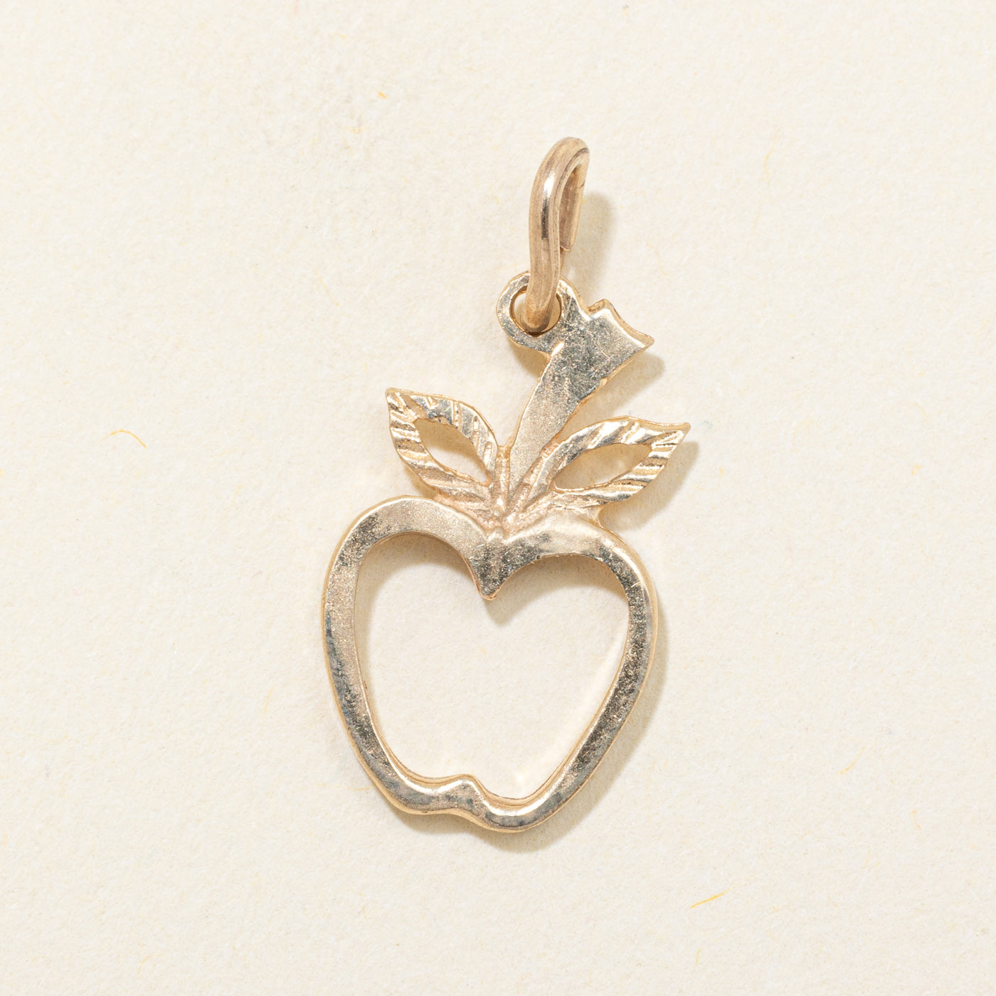 10k Yellow Gold Open Apple Charm