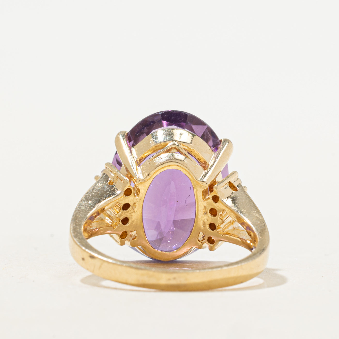 Synthetic Purple Sapphire & Diamond Cocktail Ring | 13.70ct, 0.08ctw | SZ 6.25