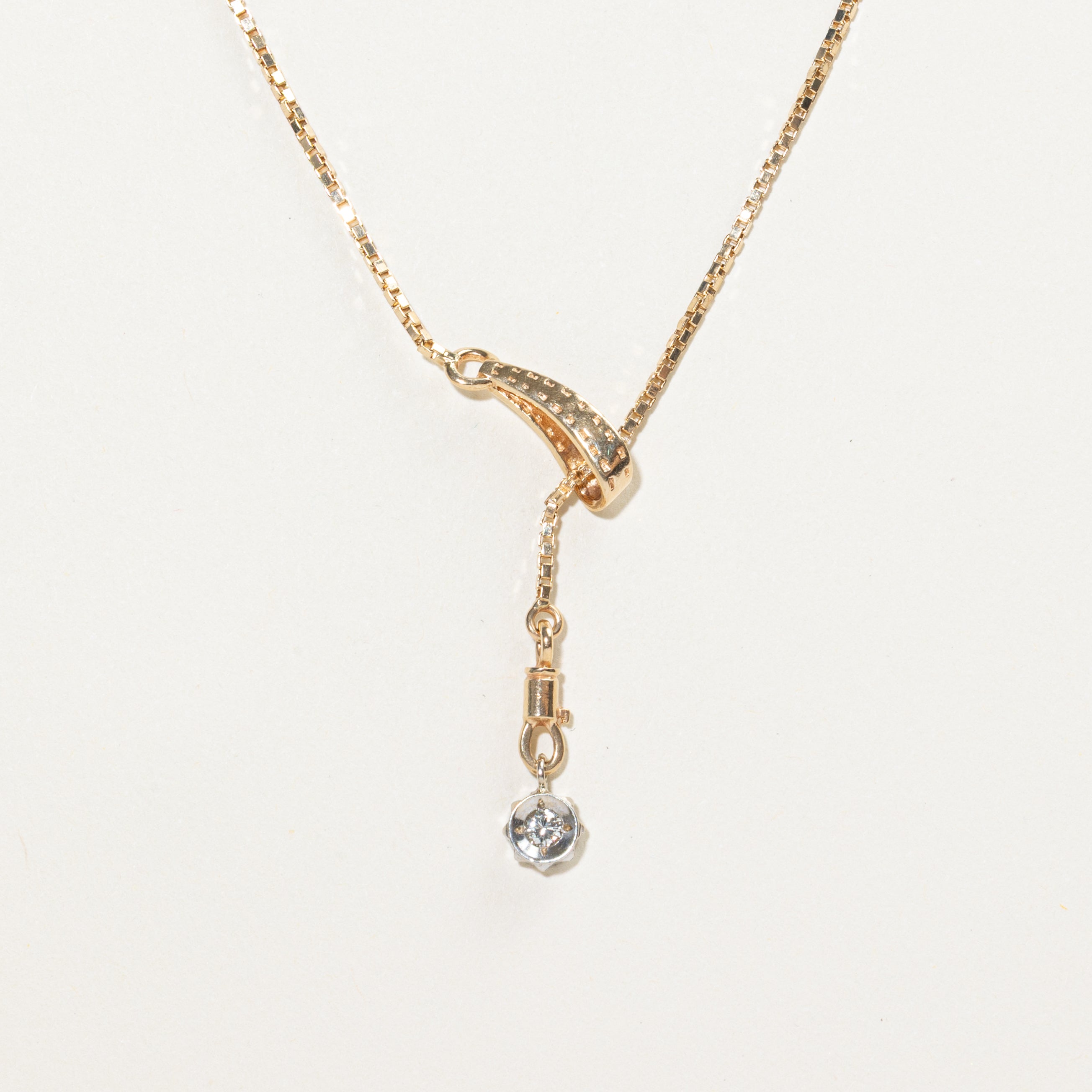 Yellow Gold Diamond Pendant Necklace | 0.10ct | 16"