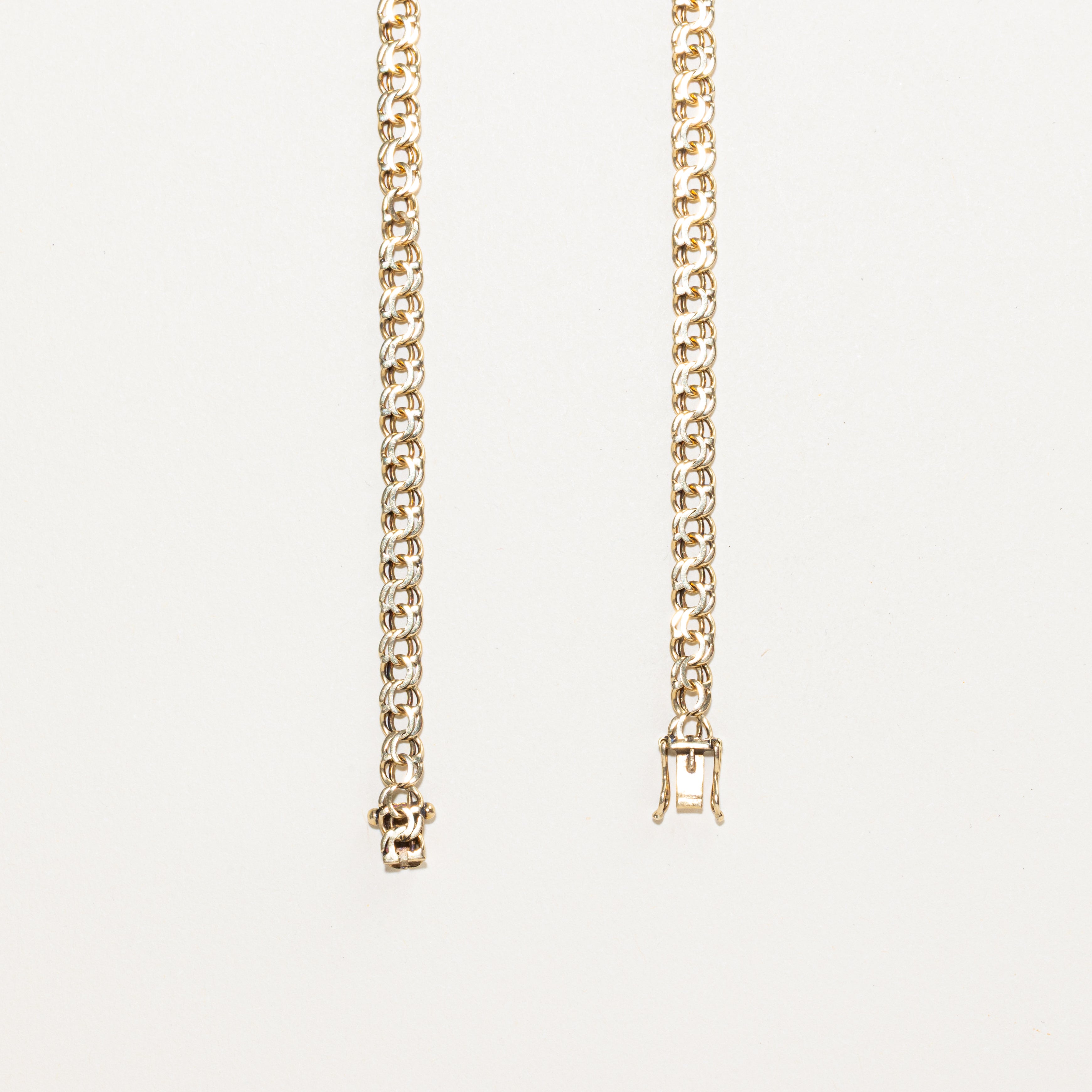 14k Yellow Gold Graduated Modified Bismarck Chain | 18"