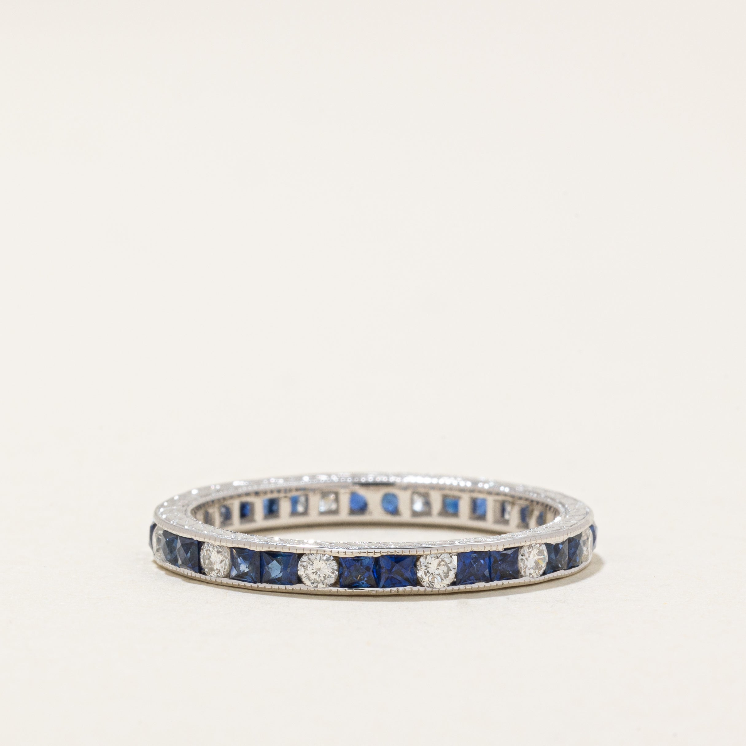 '100 Ways' Art Deco Inspired Diamond and Sapphire Eternity Band
