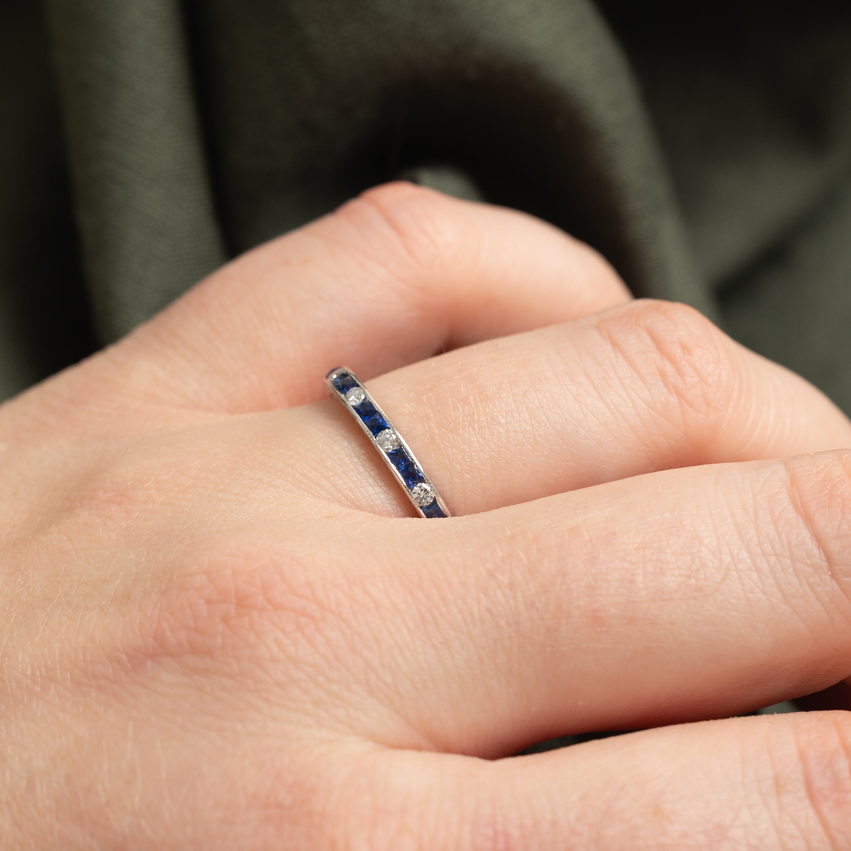 '100 Ways' Art Deco Inspired Diamond and Sapphire Eternity Band