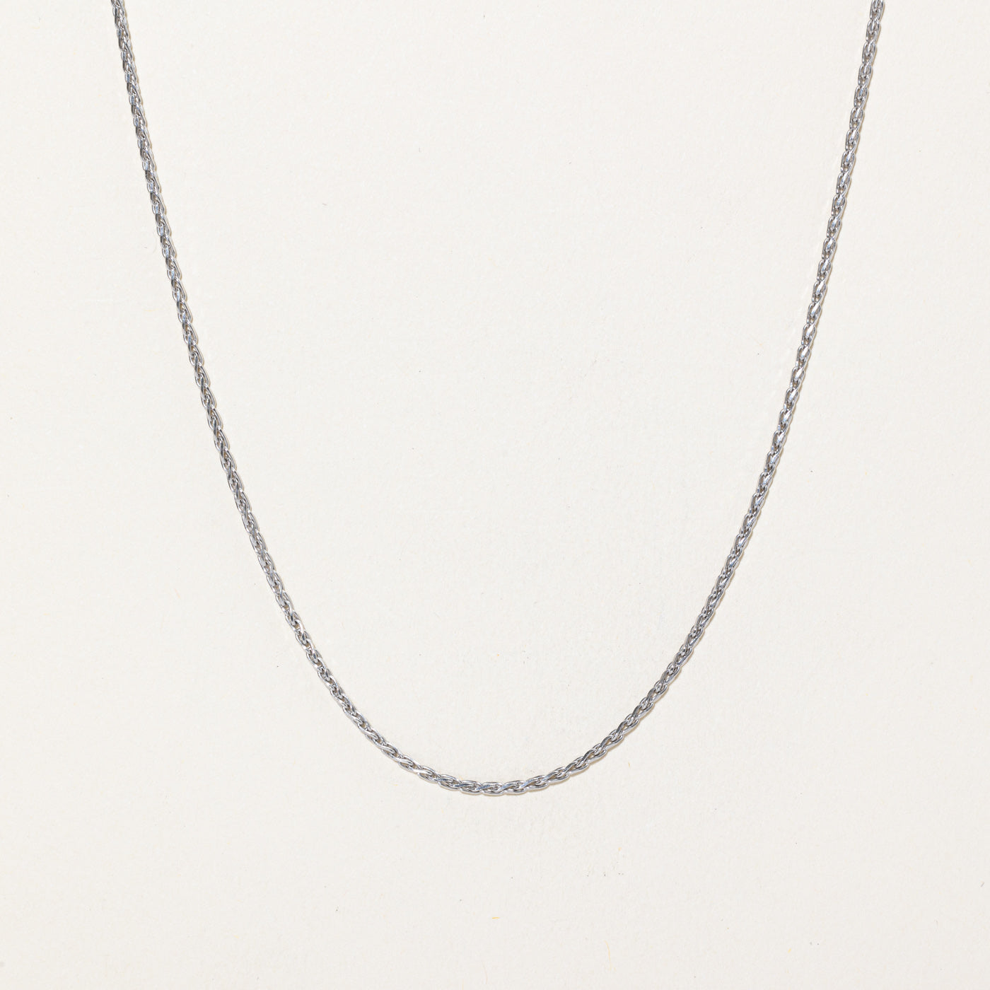 14K White Gold Thin Wheat Chain | 18"