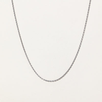 14K White Gold Thin Wheat Chain | 18