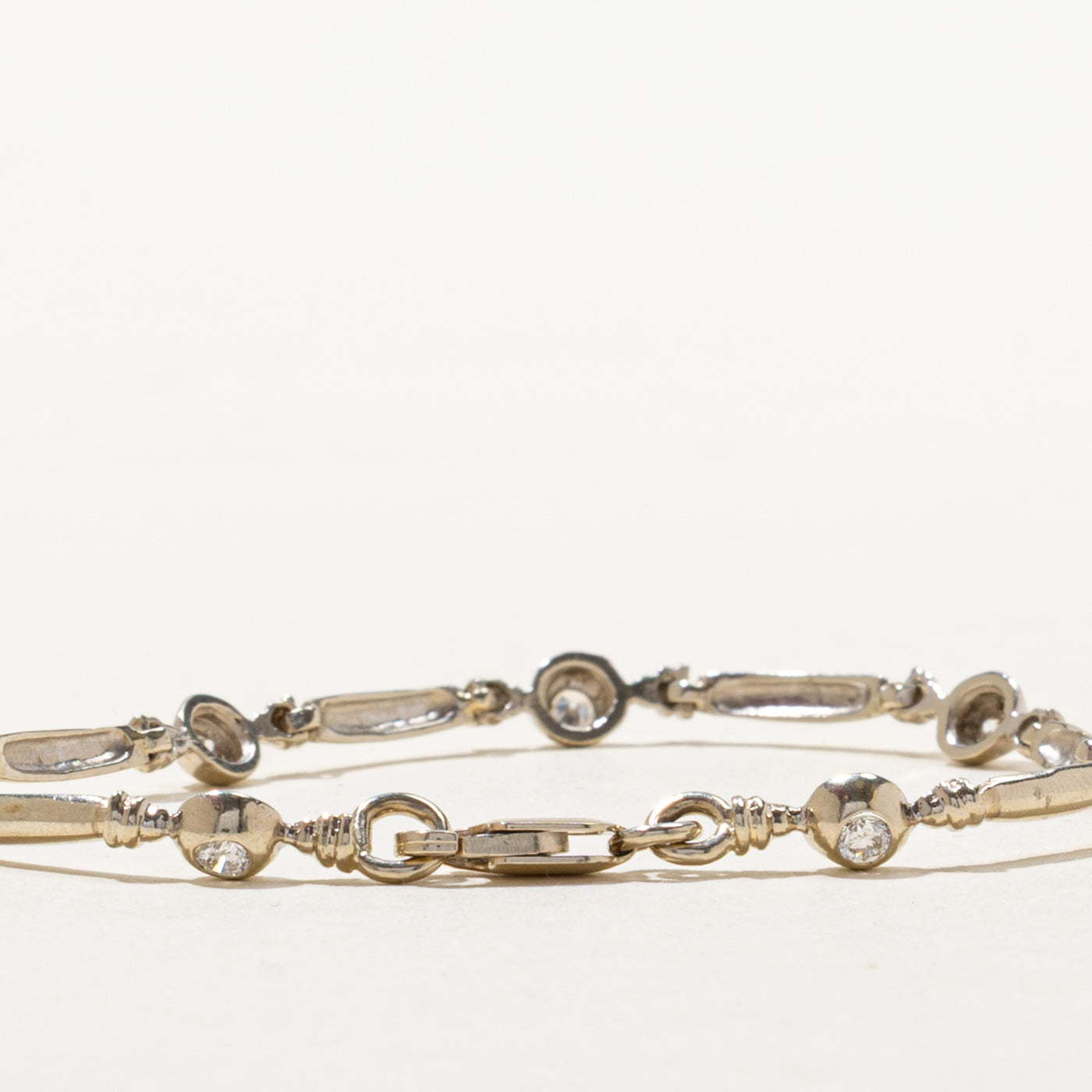 Flush Set Diamond Bar Link Bracelet | 0.52ctw | 6.75"