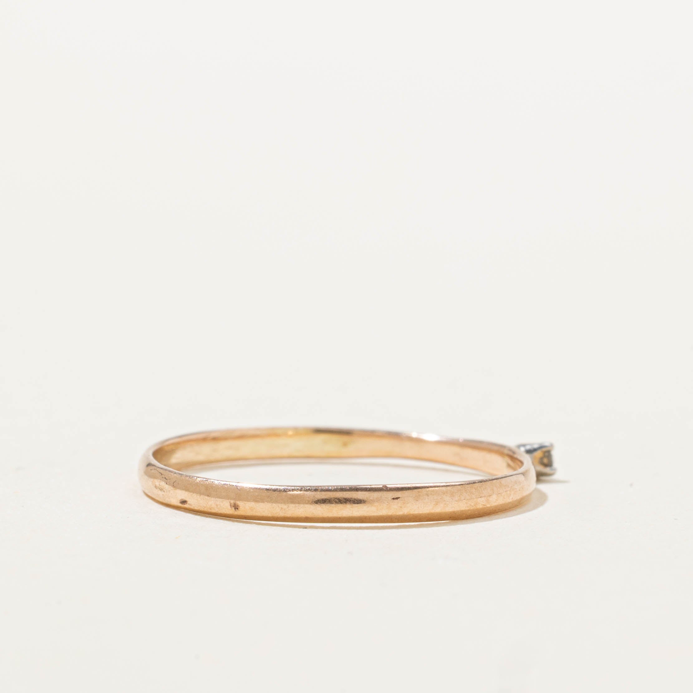 10k Single Diamond Thin Stacking Band | SZ 5.5