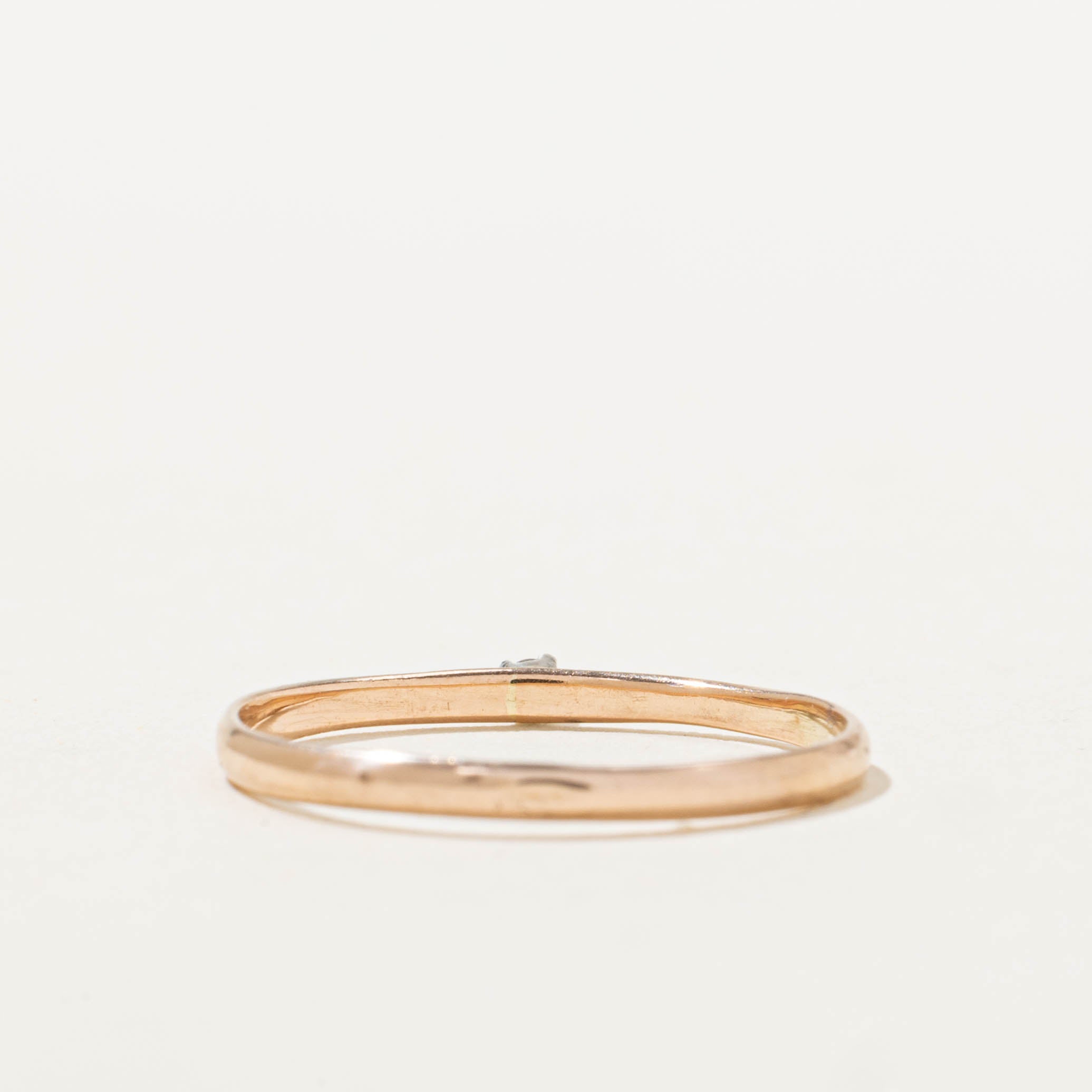 10k Single Diamond Thin Stacking Band | SZ 5.5