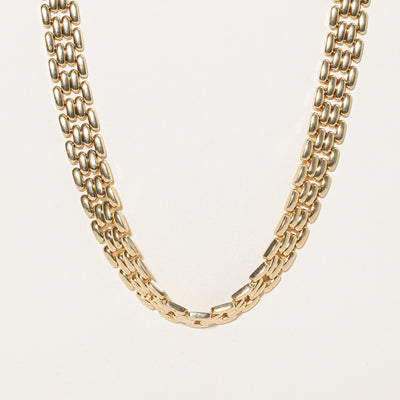 'Birks' 14K Yellow Gold Panther Link Chain | 16