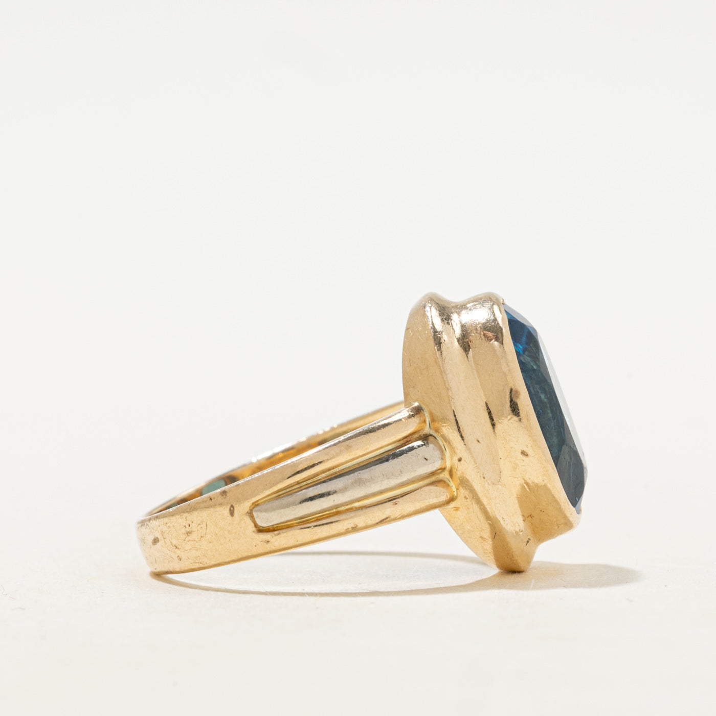 Bezel Set Blue Topaz Cocktail Ring | 6.50ct | SZ 8.75