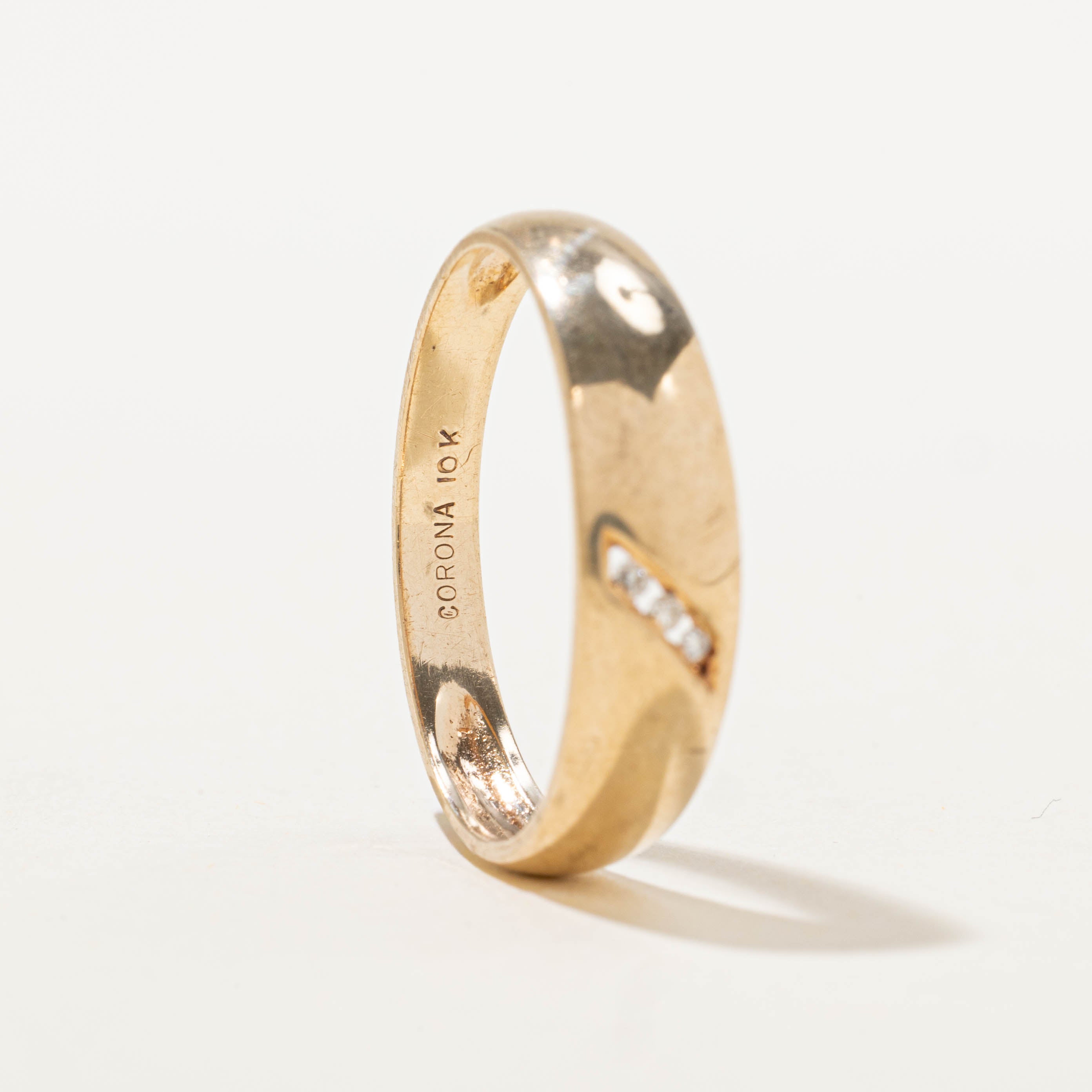 10k Diagonal Diamond Accent Band | SZ 10