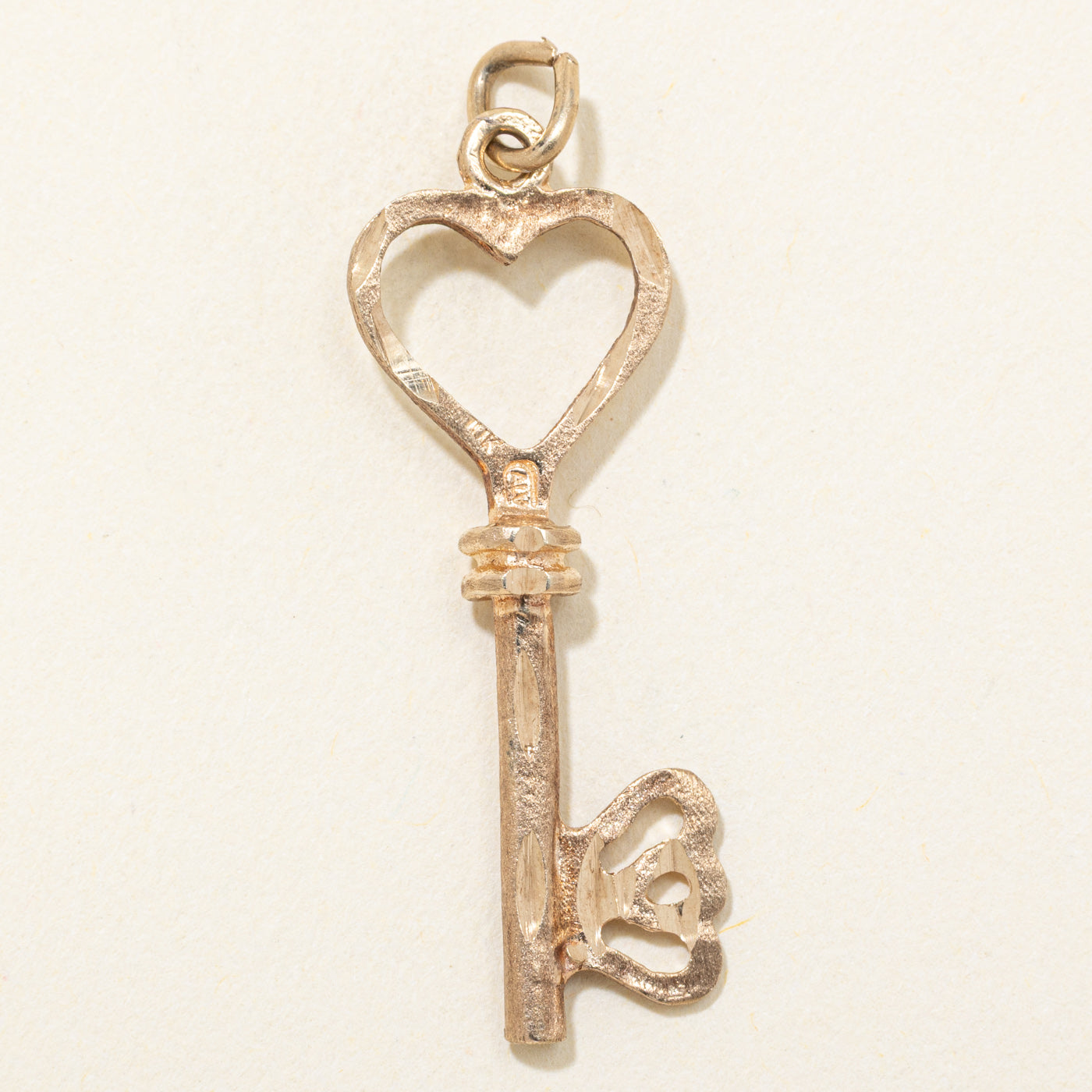 10k Yellow Gold Textured Key Charm