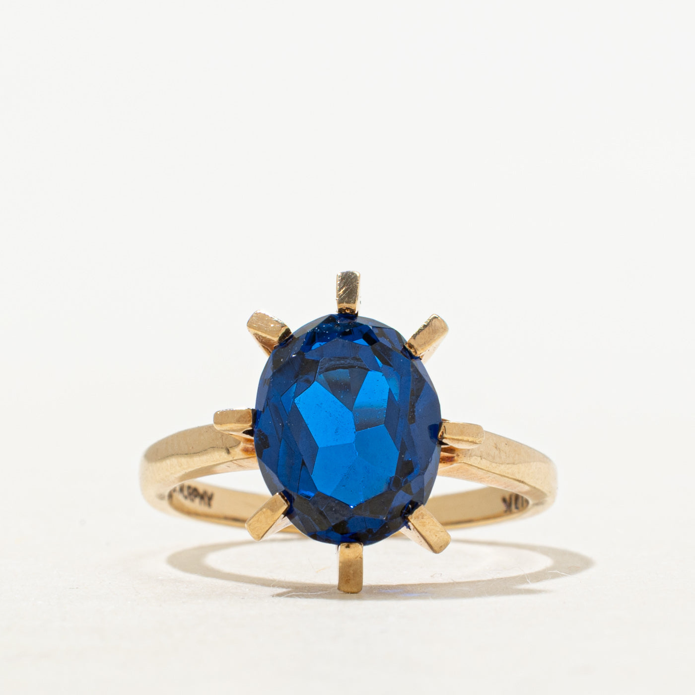 Oval Cut Synthetic Sapphire Ring | 2.98ct | SZ 5.5