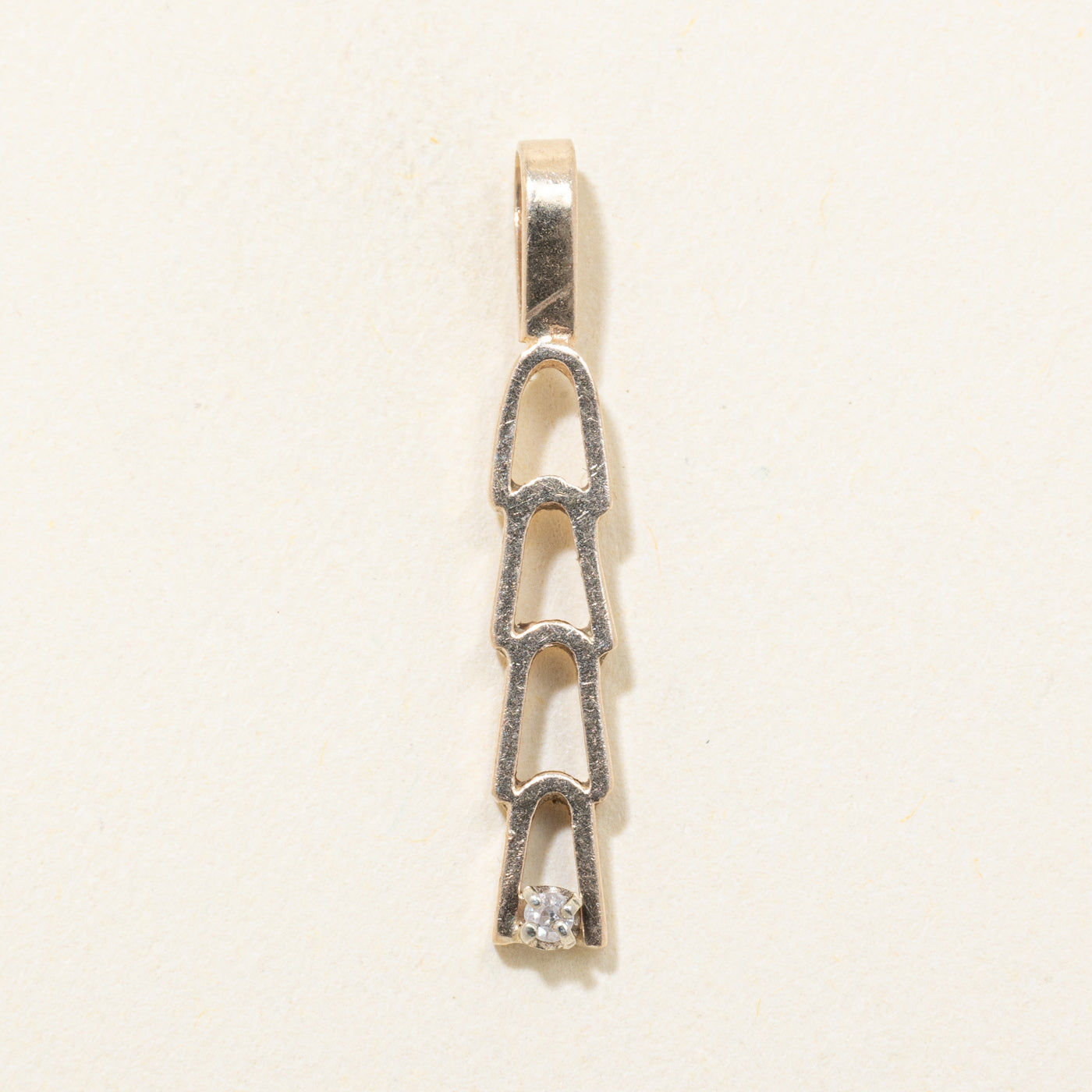 10k Diamond Openwork Drop Pendant