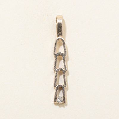 10k Diamond Openwork Drop Pendant