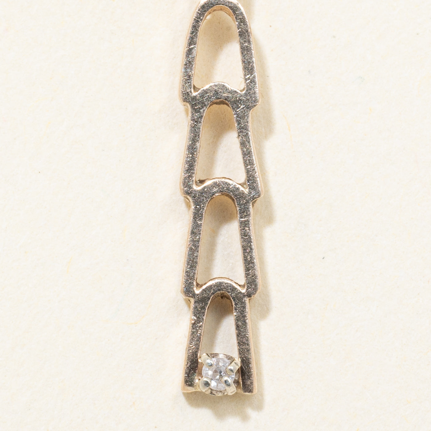 10k Diamond Openwork Drop Pendant