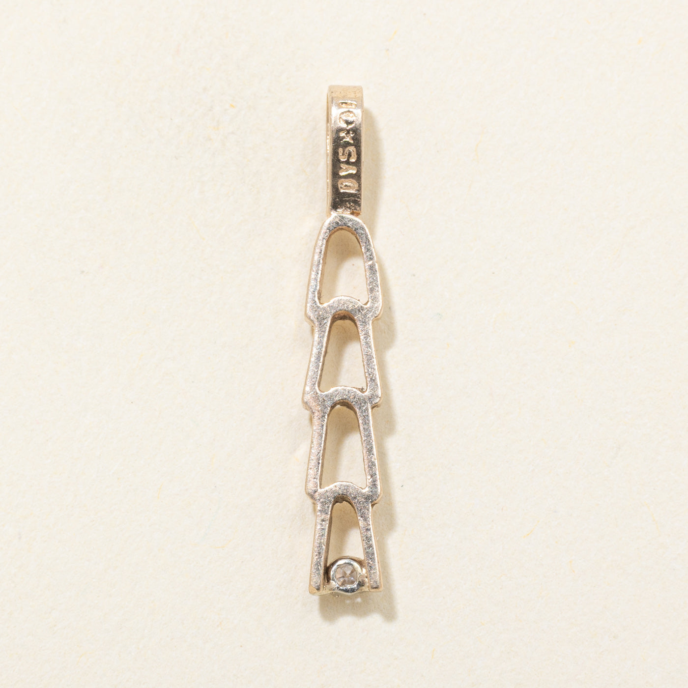10k Diamond Openwork Drop Pendant